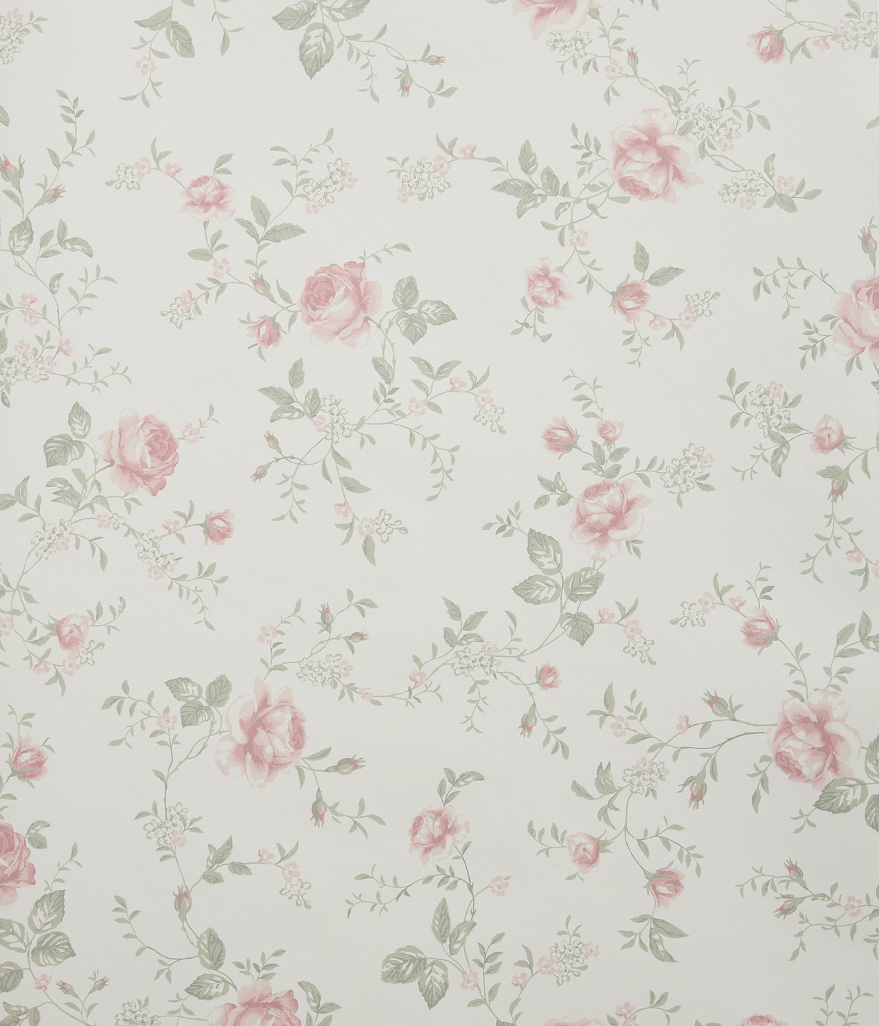 Rose Garden white wallpaper