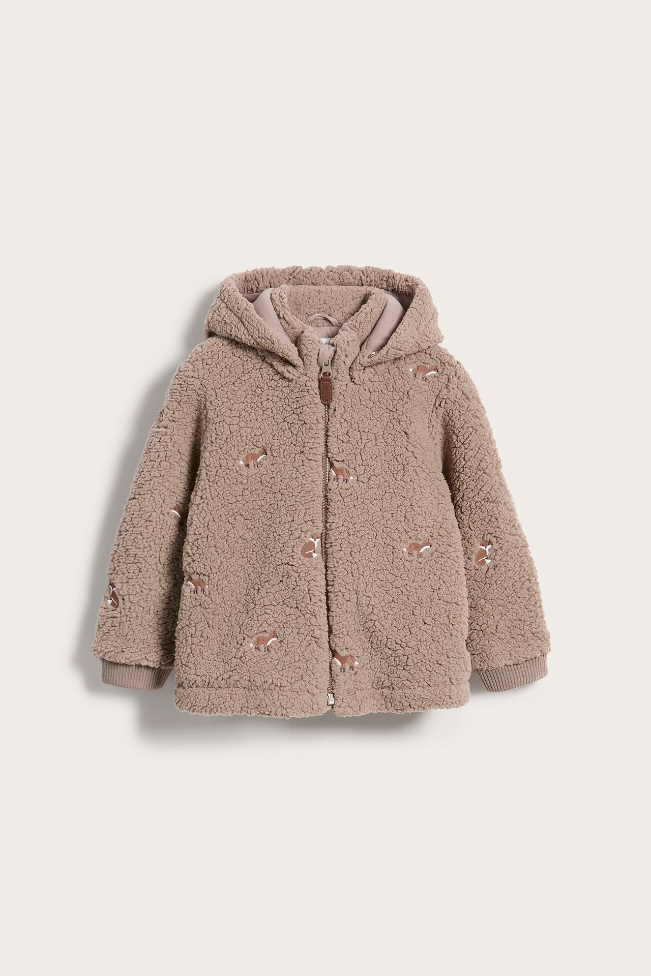 Jacke aus Bouclé mit Fuchsstickerei