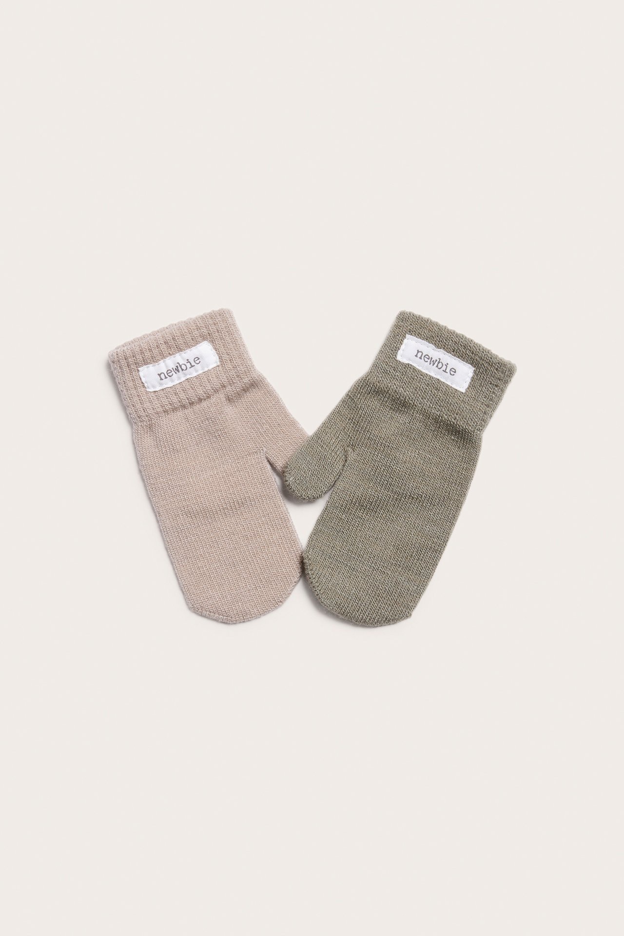 2er-Pack mehrfarbige Strickfäustlinge mit Daumen - Grün - 1