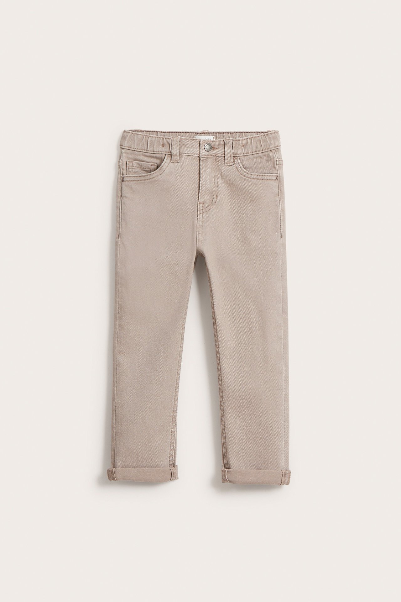 Gewebte Hose aus Twill - Dunkelbeige - 2