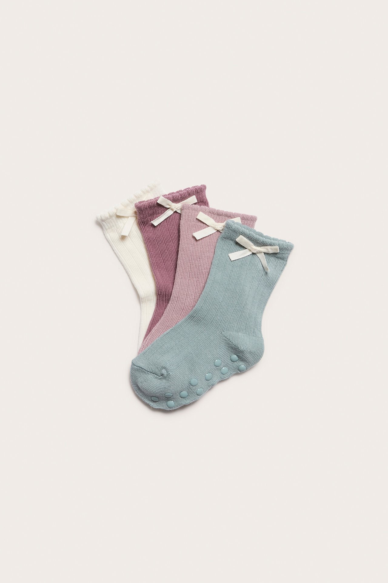 4er-Pack mehrfarbige Socken mit Schleife - Rosa - 1
