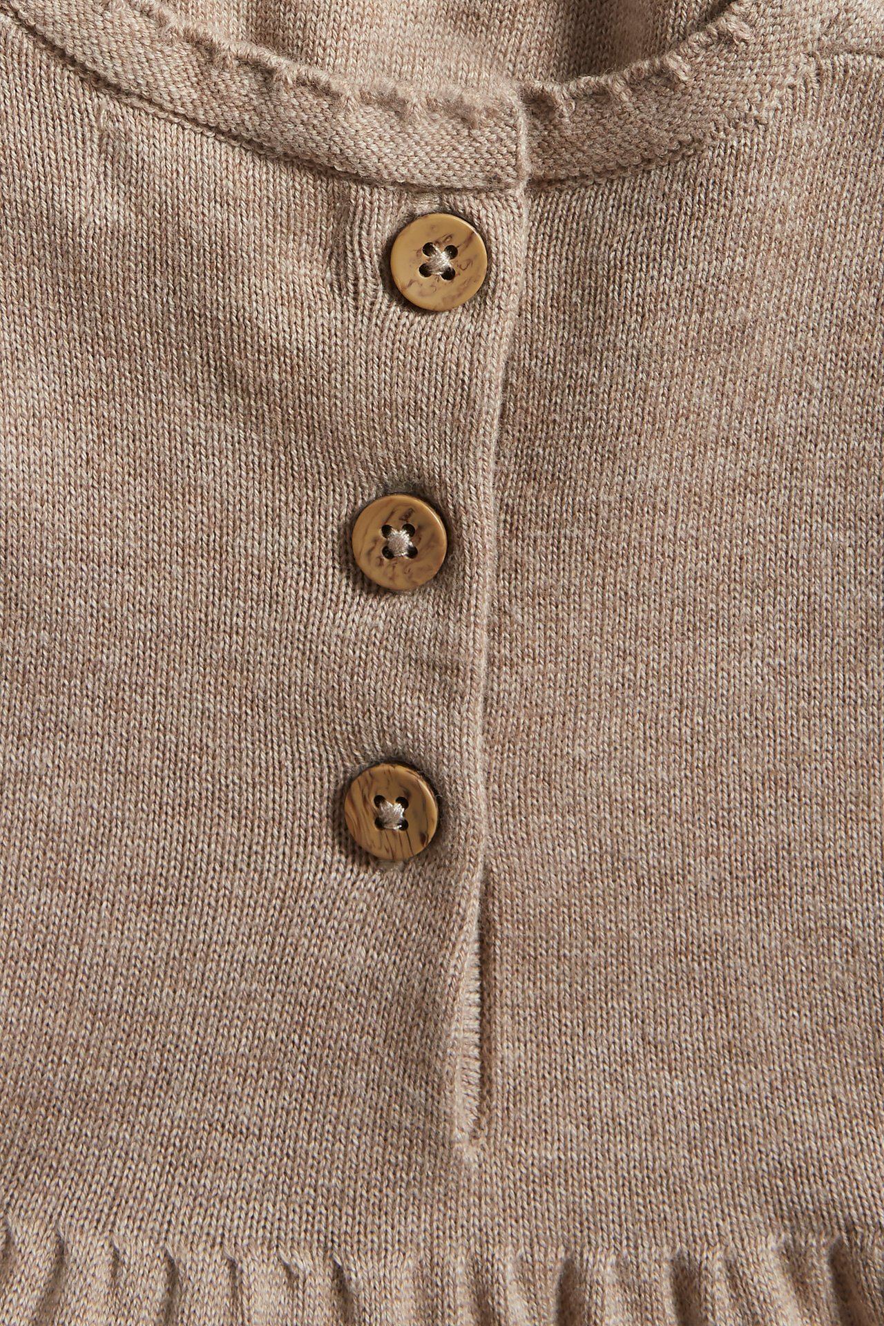Floral embroidered knitted dress - Brown mélange - 2