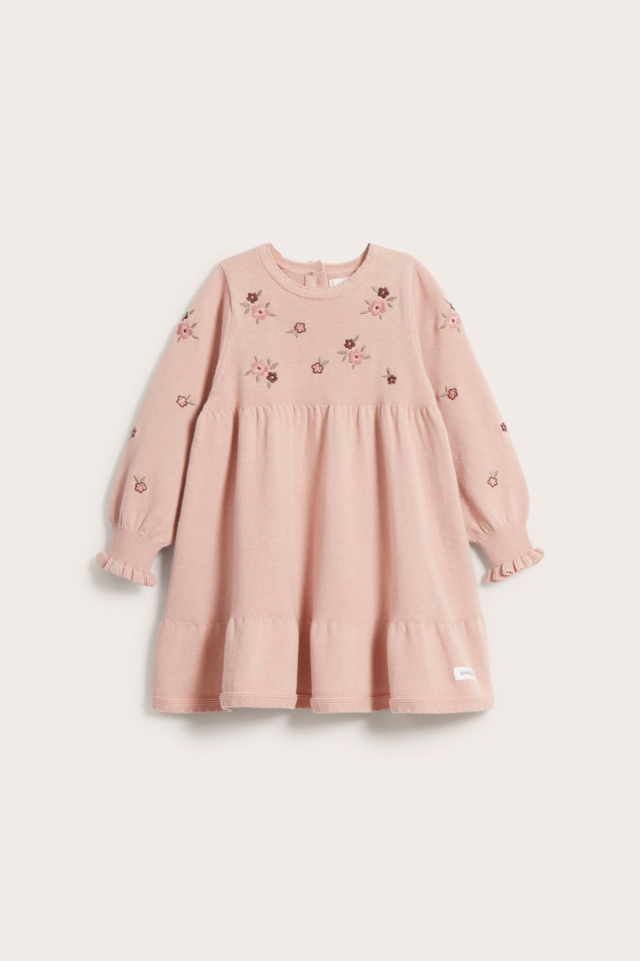 Floral embroidered knitted dress - Pink - 5