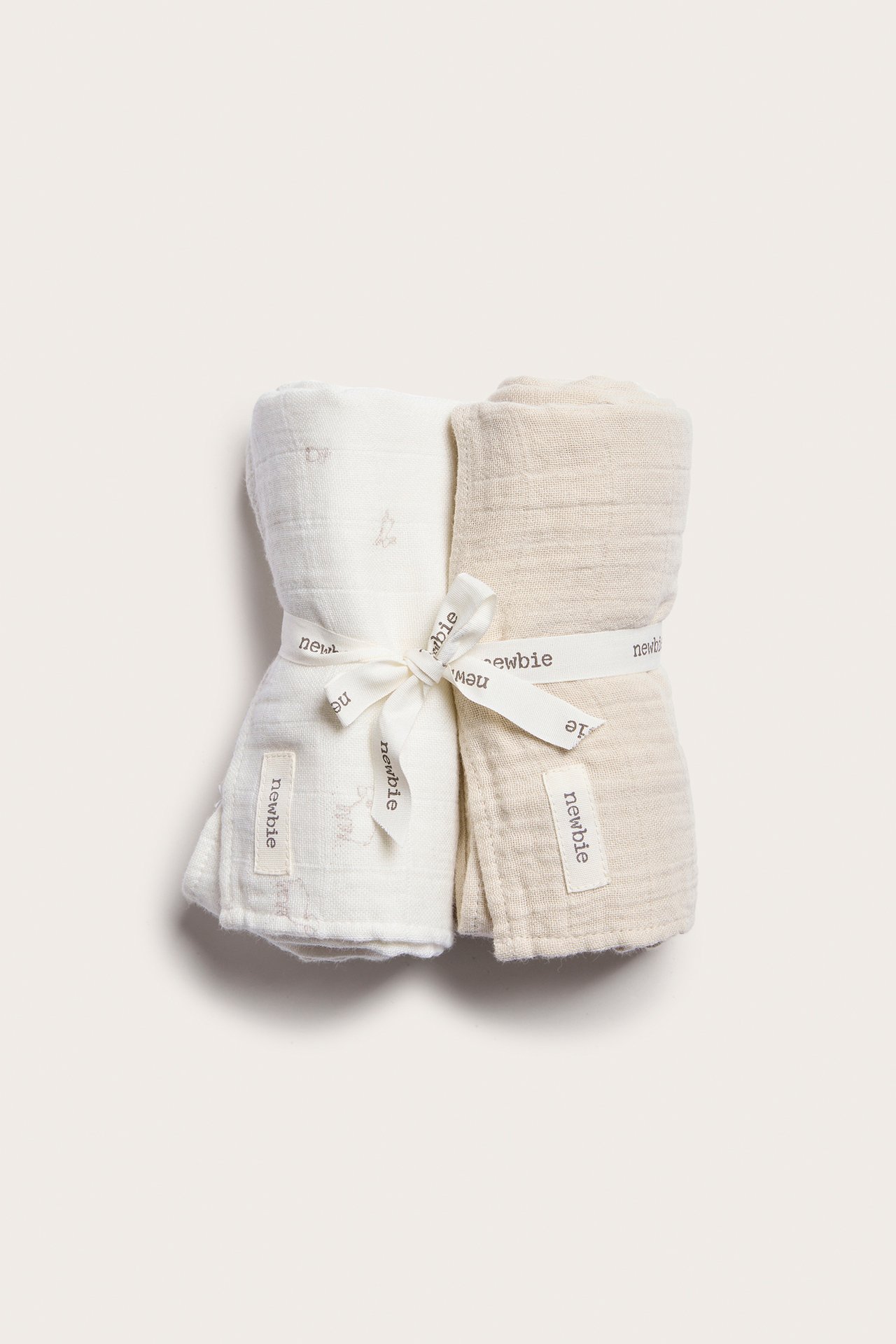 Lamb patterned muslin blankets 2pk - Off-white - 2