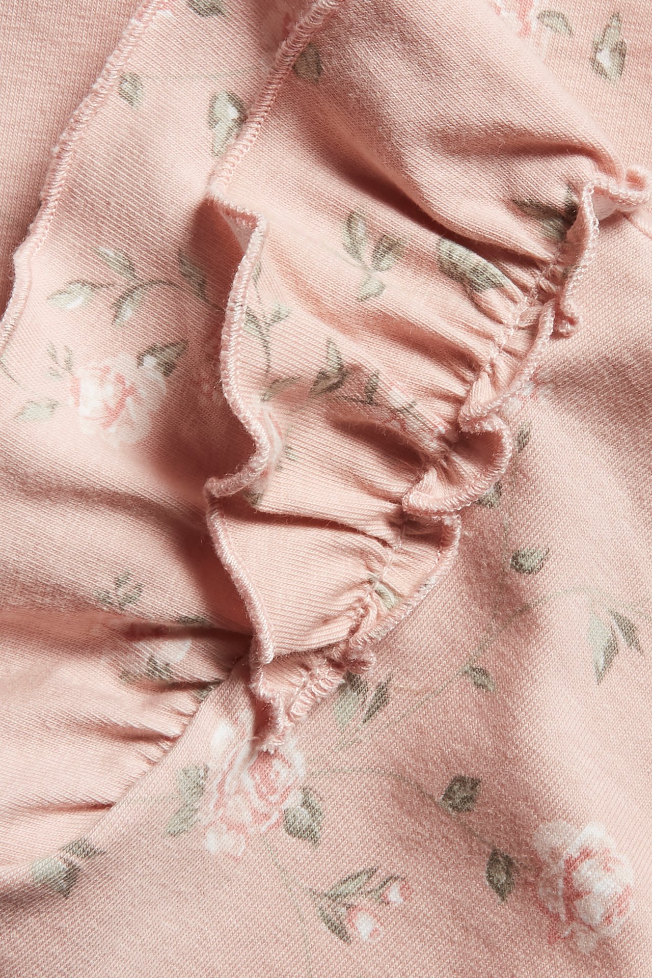 Body mit Blumenmuster und Rüschen - Rosa - 1