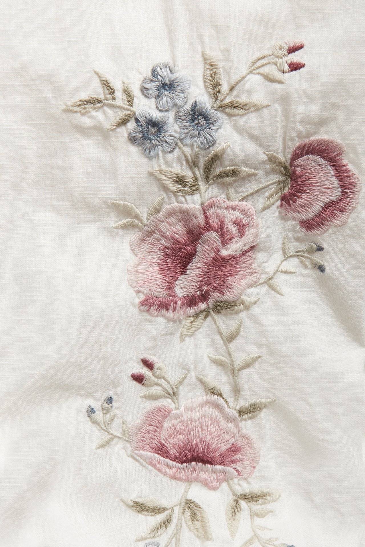 Women's floral embroidery blouse - Off-white - 5