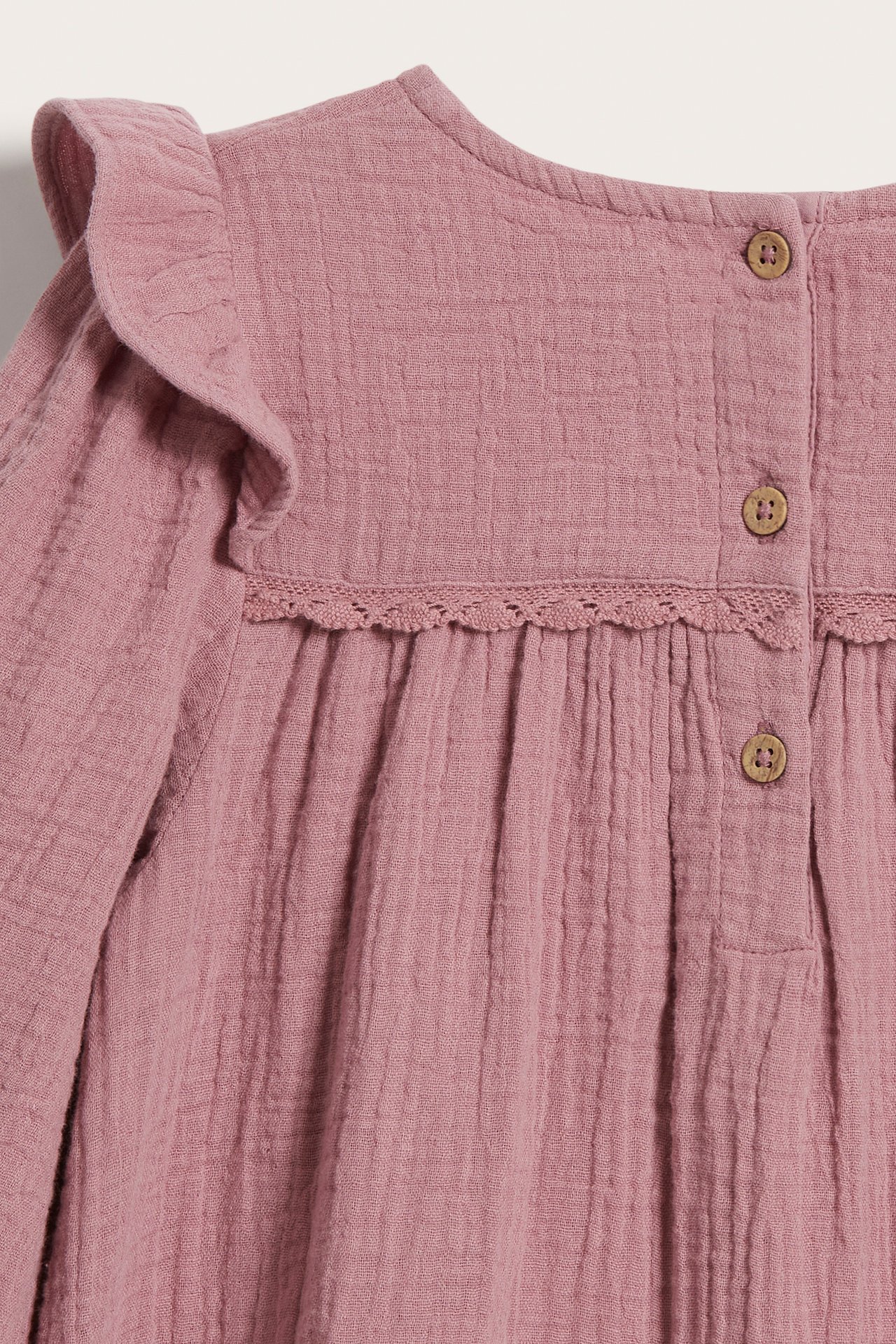 Floral embroidery crepe dress - Dark pink - 3