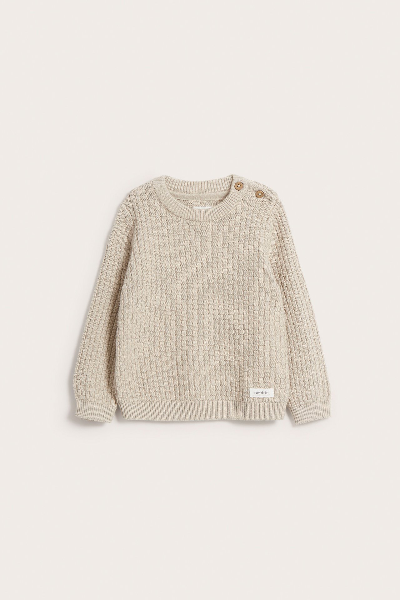 Pattern knitted sweater - Beige mélange - 2