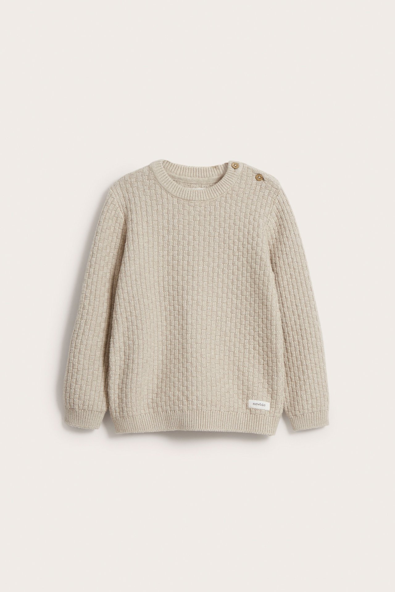 Pattern knitted sweater - Beige mélange - 2