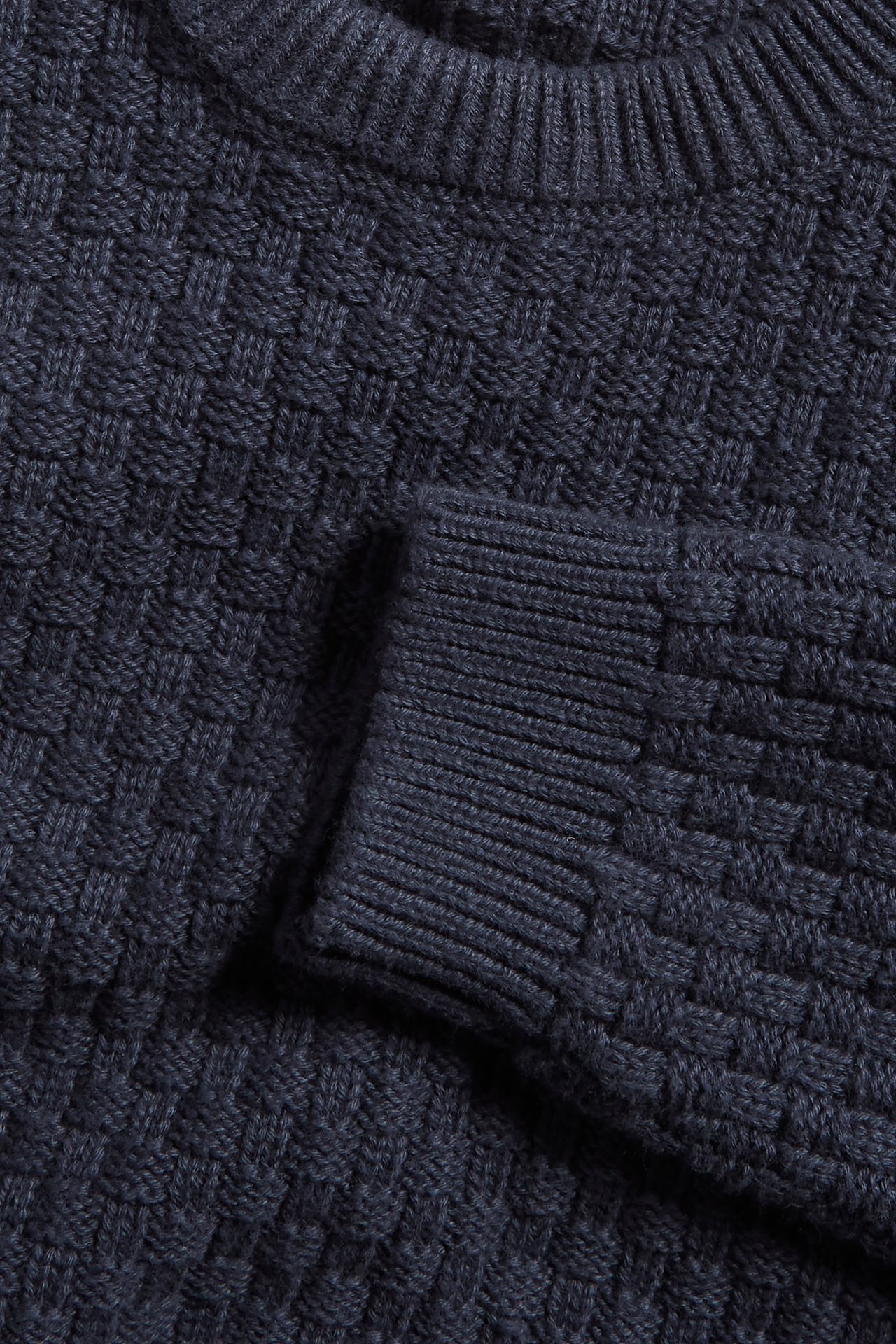 Gemusterter Strickpullover - Dunkelblau - 4