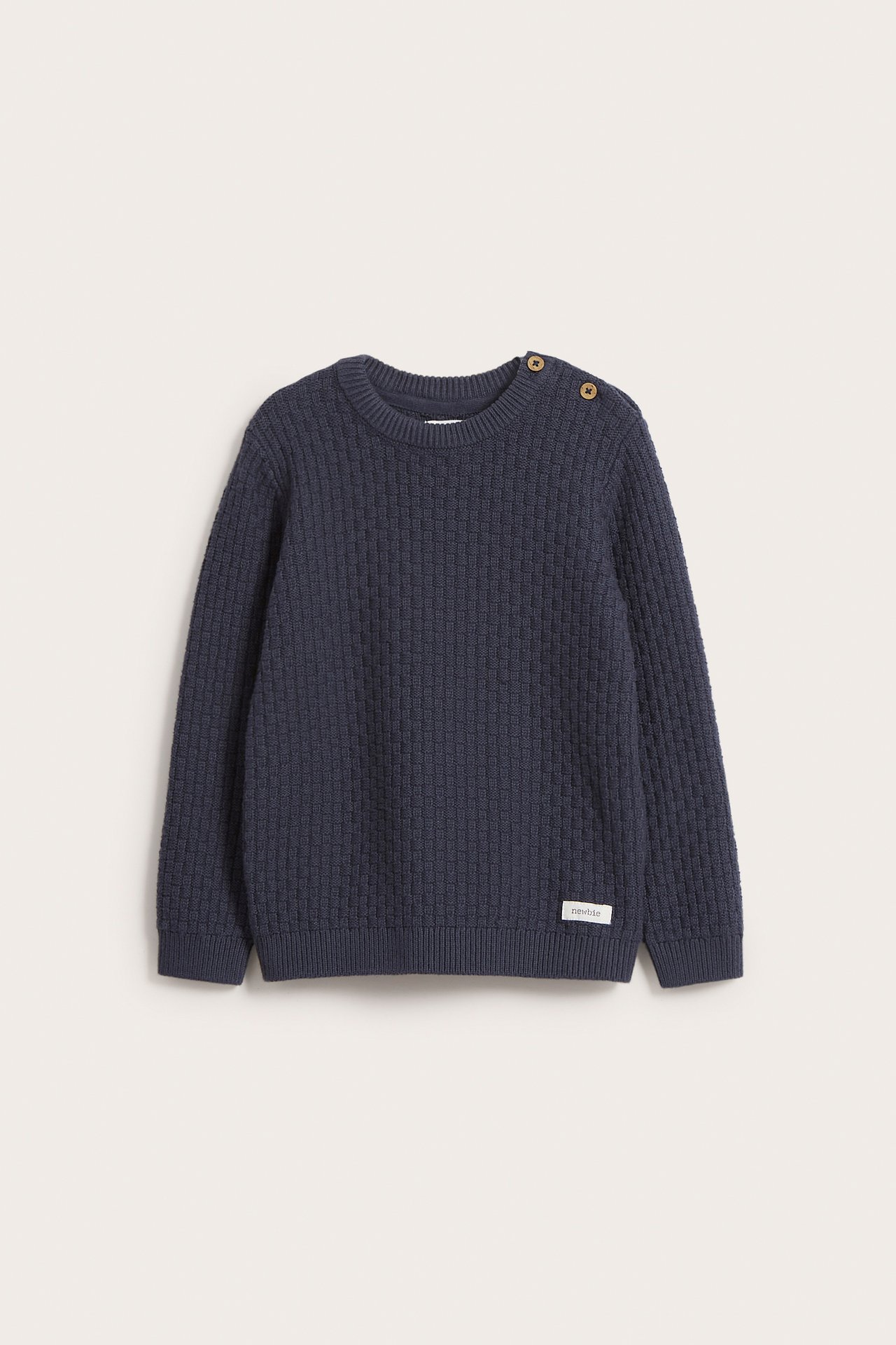 Gemusterter Strickpullover - Dunkelblau - 5