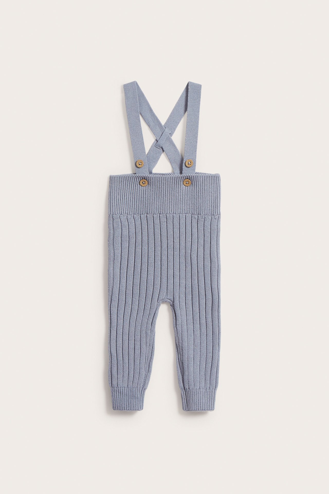 Knitted suspenders - Light blue  - 2