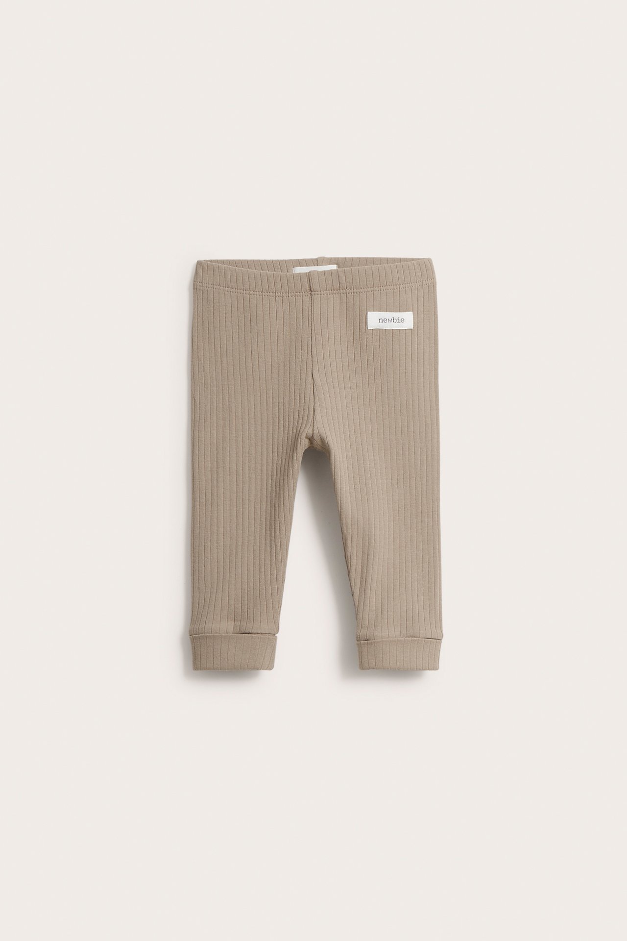 Basic ribbed leggings - Dark beige - 2