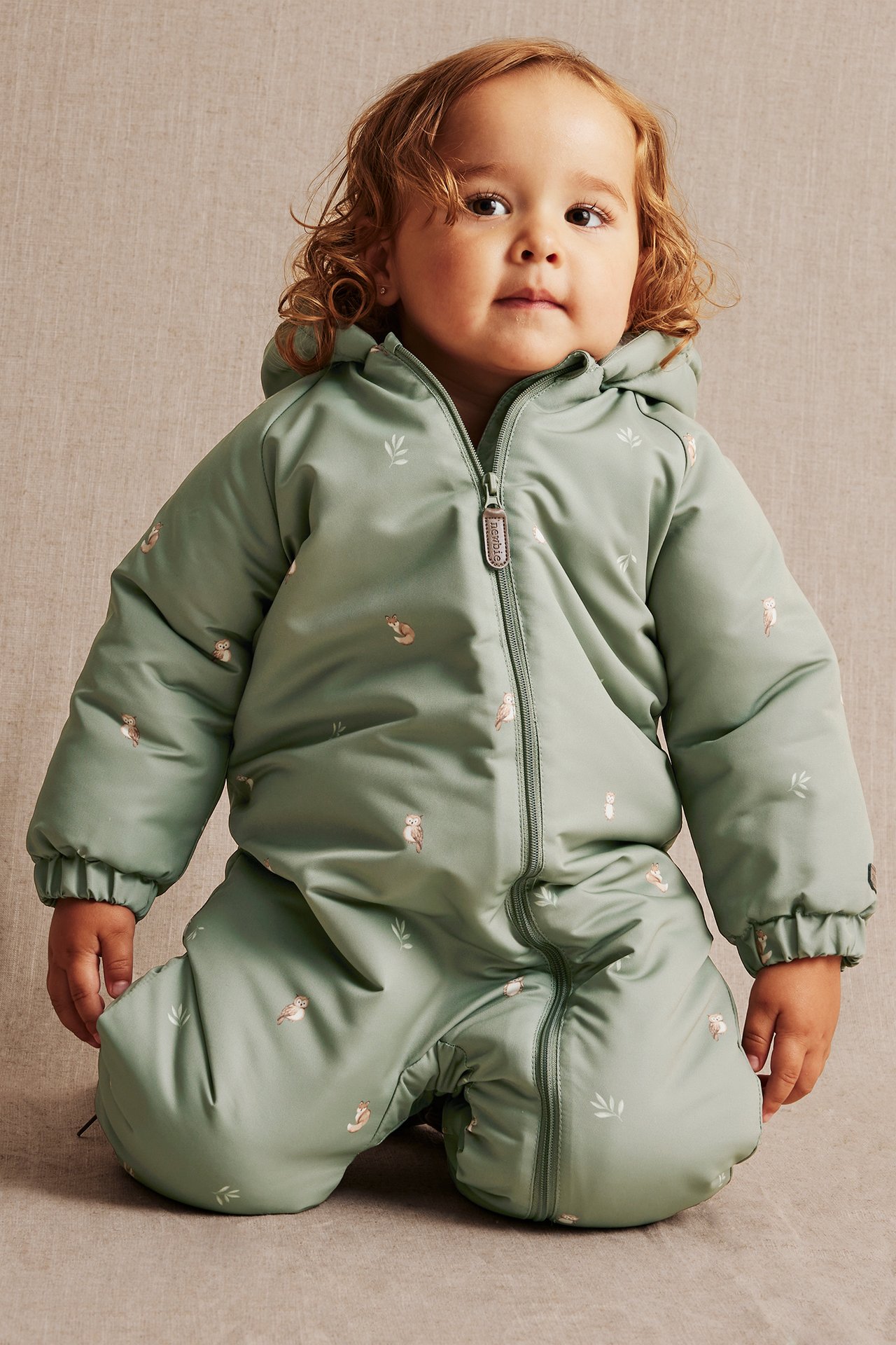 Patterned coverall for babies - Green - 2