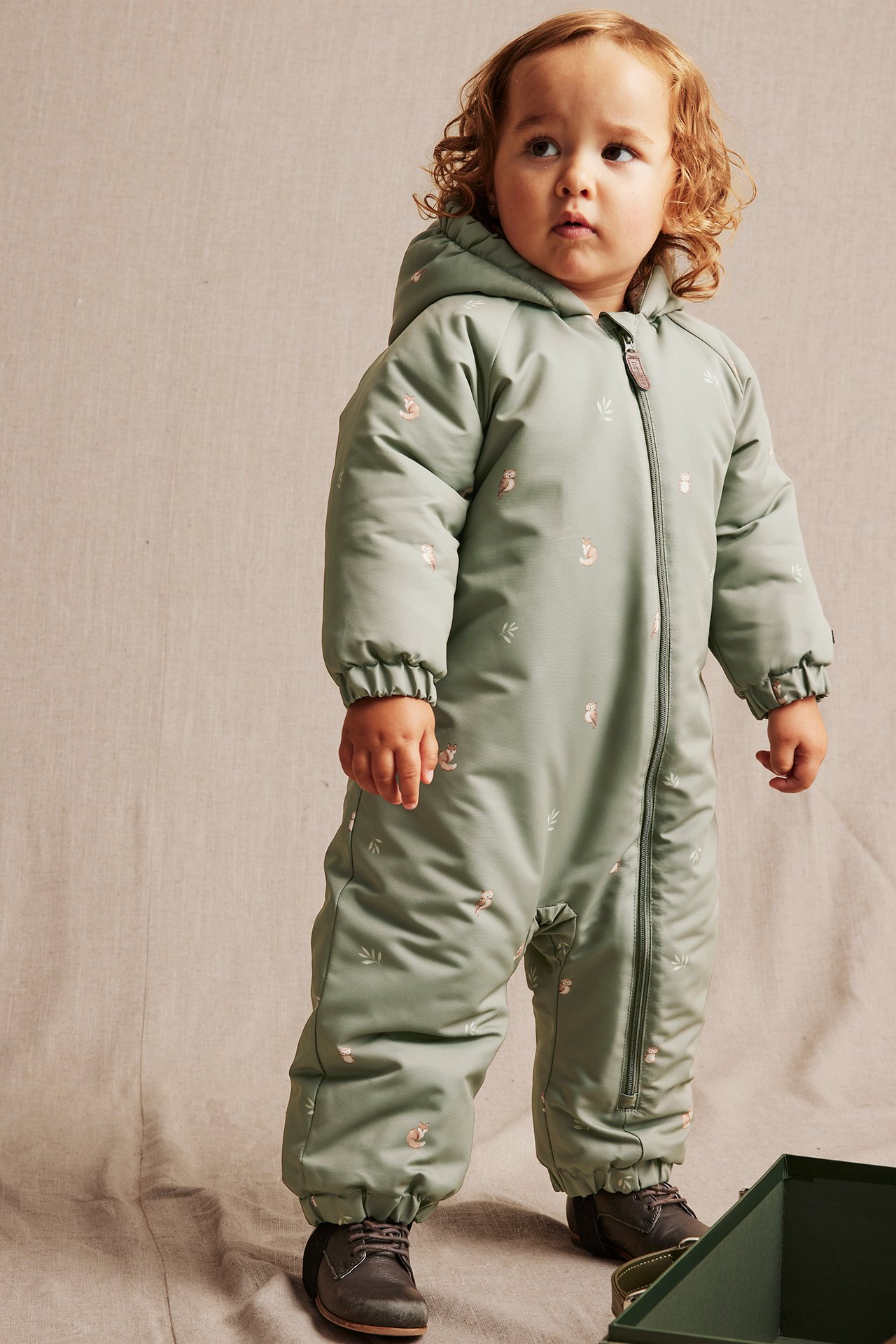 Patterned coverall for babies - Green - 4