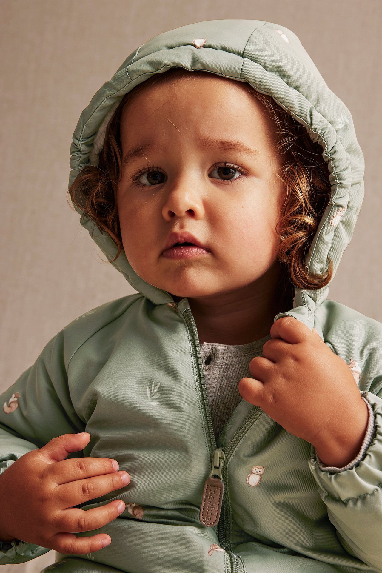 Patterned coverall for babies - Green - 1