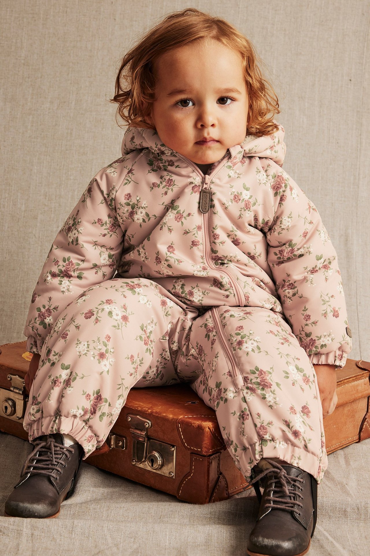 Gemusterter Baby-Overall - Rosa - 1