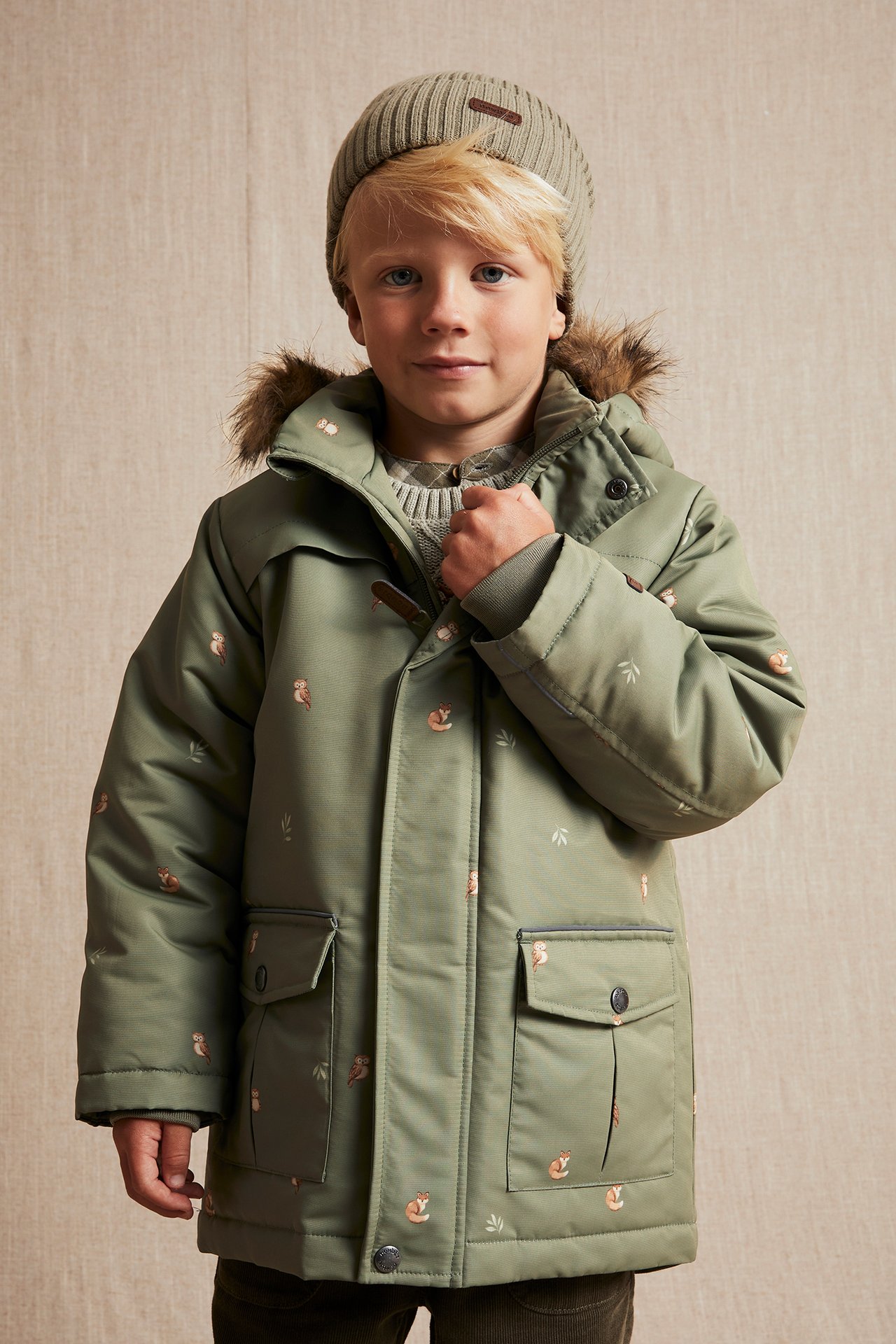 Jacke mit Tiermuster - Grün - 3