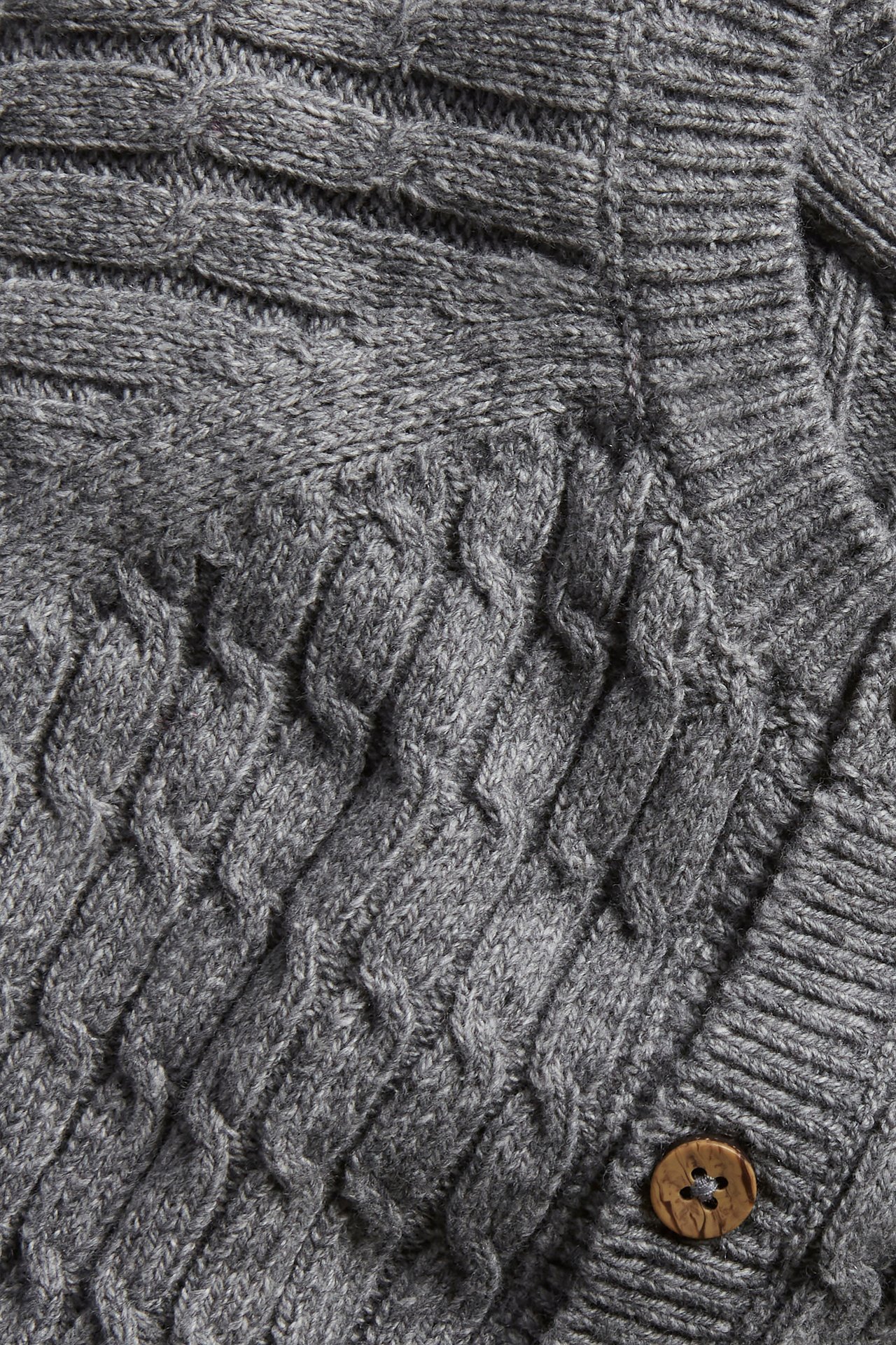 Cable-knit cardigan - Grey mélange - 1