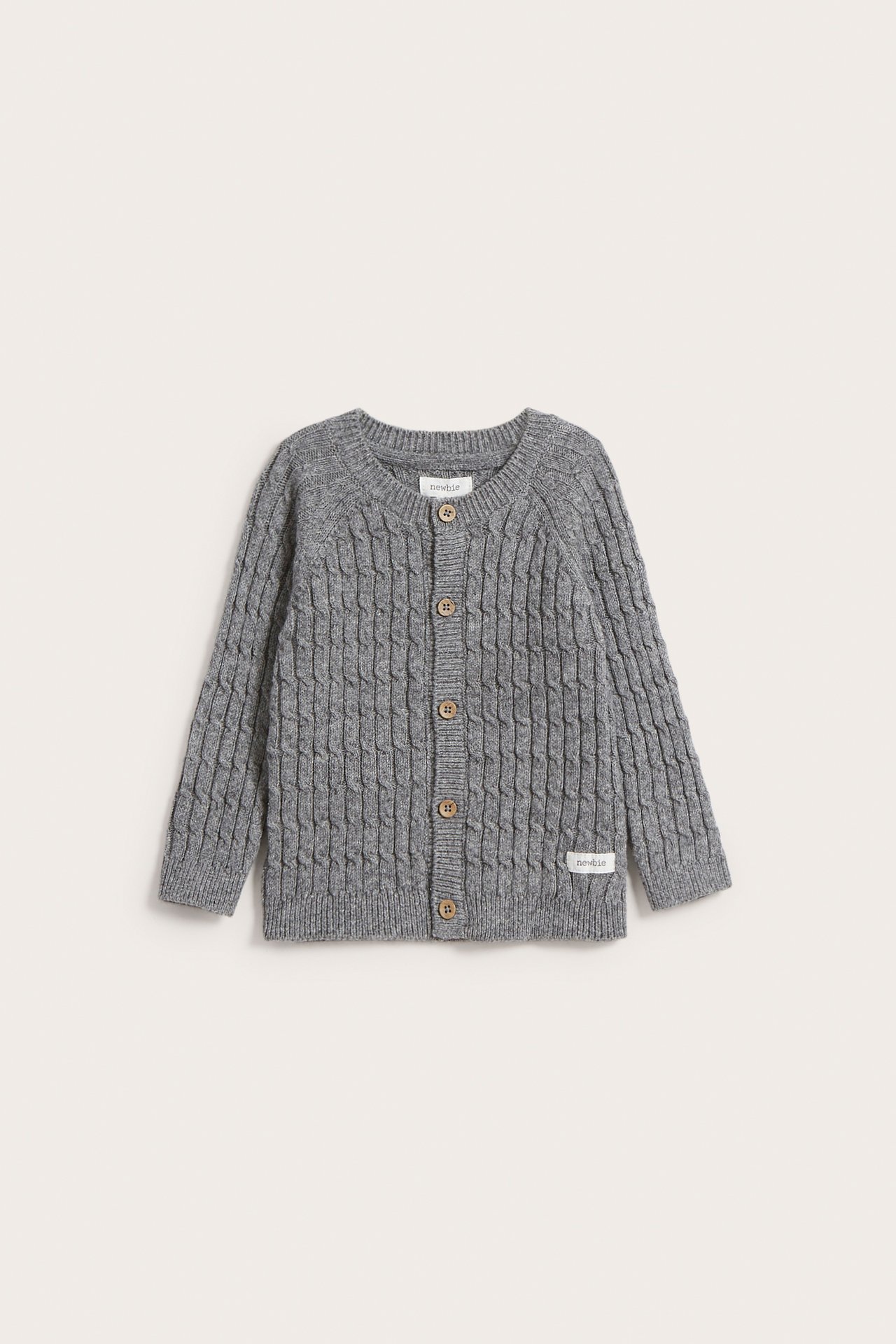 Cable-knit cardigan - Grey mélange - 2