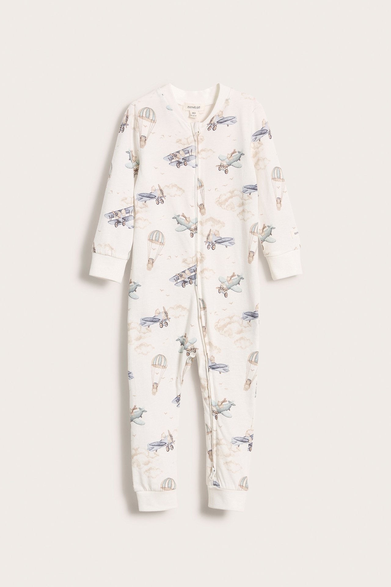 Teddy bears & airplanes sleepsuit - Off-white - 2