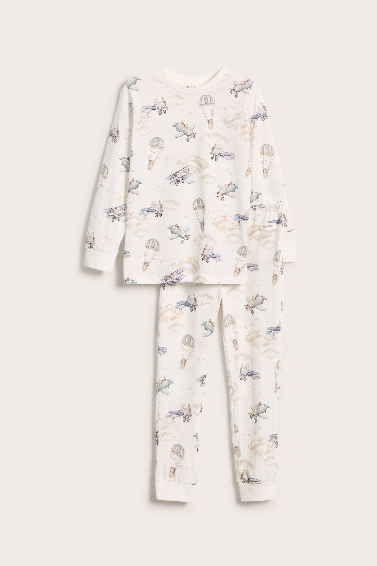 Zweiteiliges Pyjama-Set mit Flugzeugprint - Naturweiß - 2