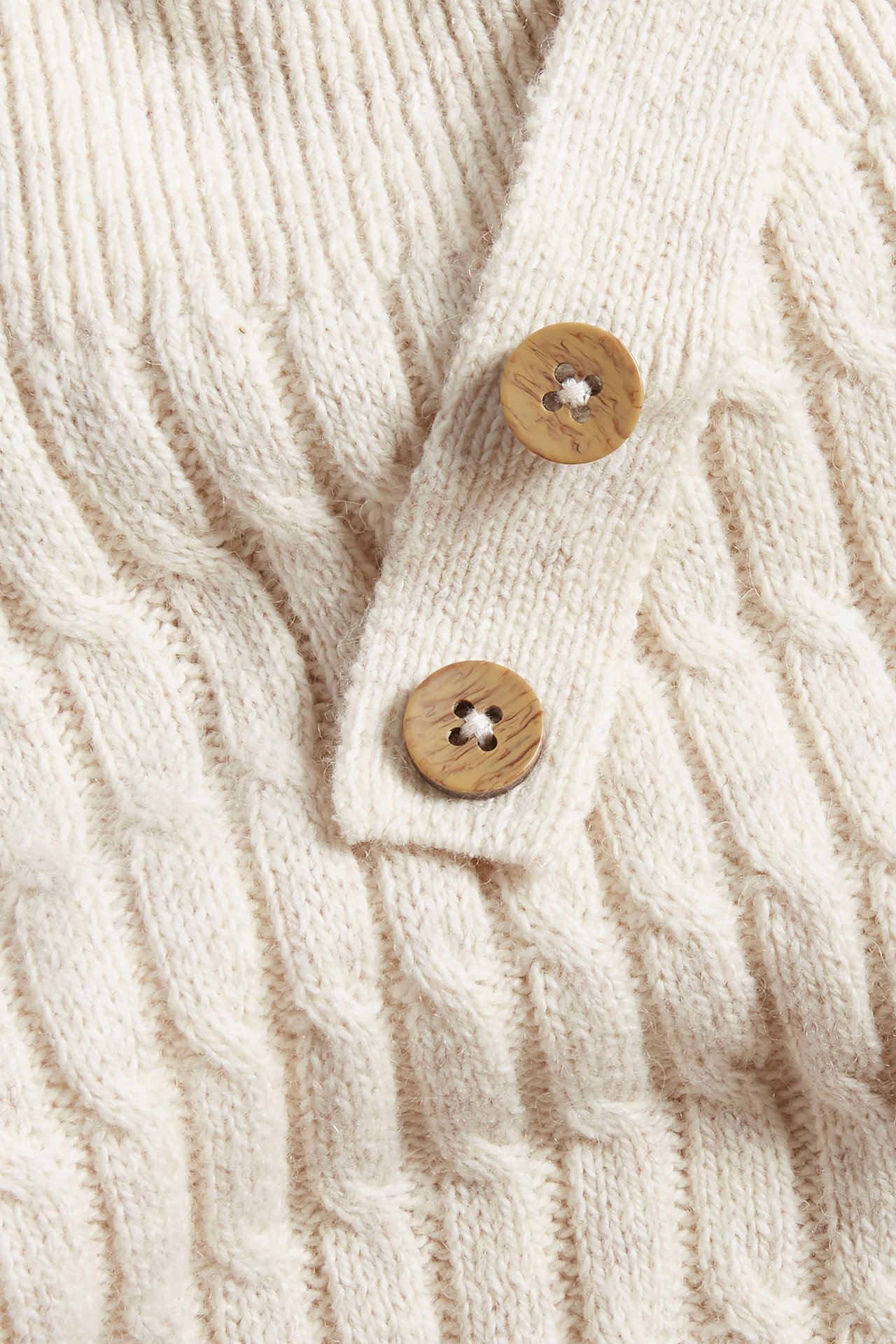 Gestrickte Leggings mit Hosenträgern - Beige meliert - 2