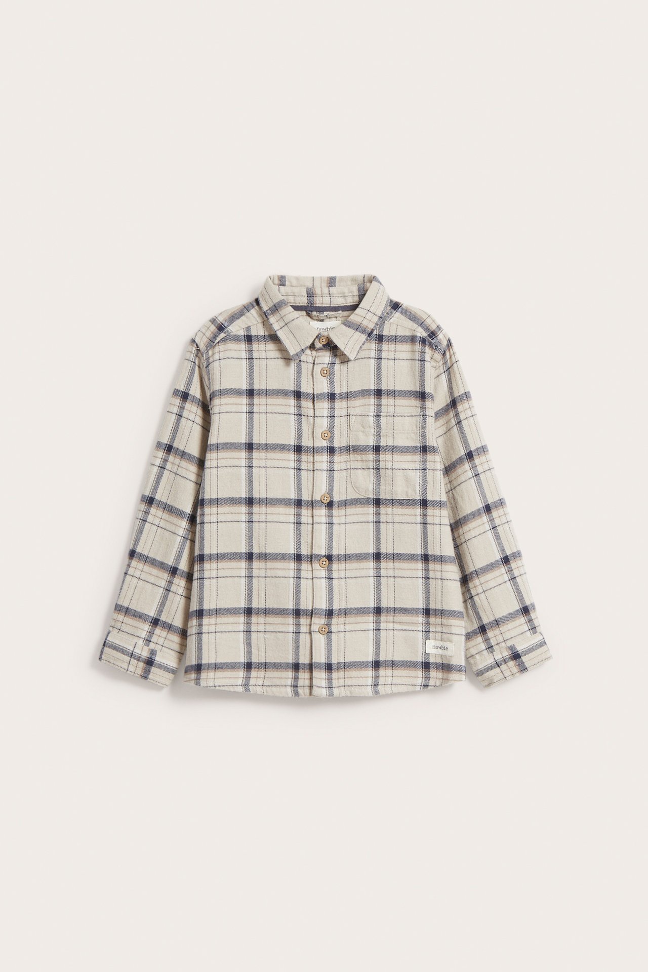 Checked cotton shirt - Beige mélange - 2