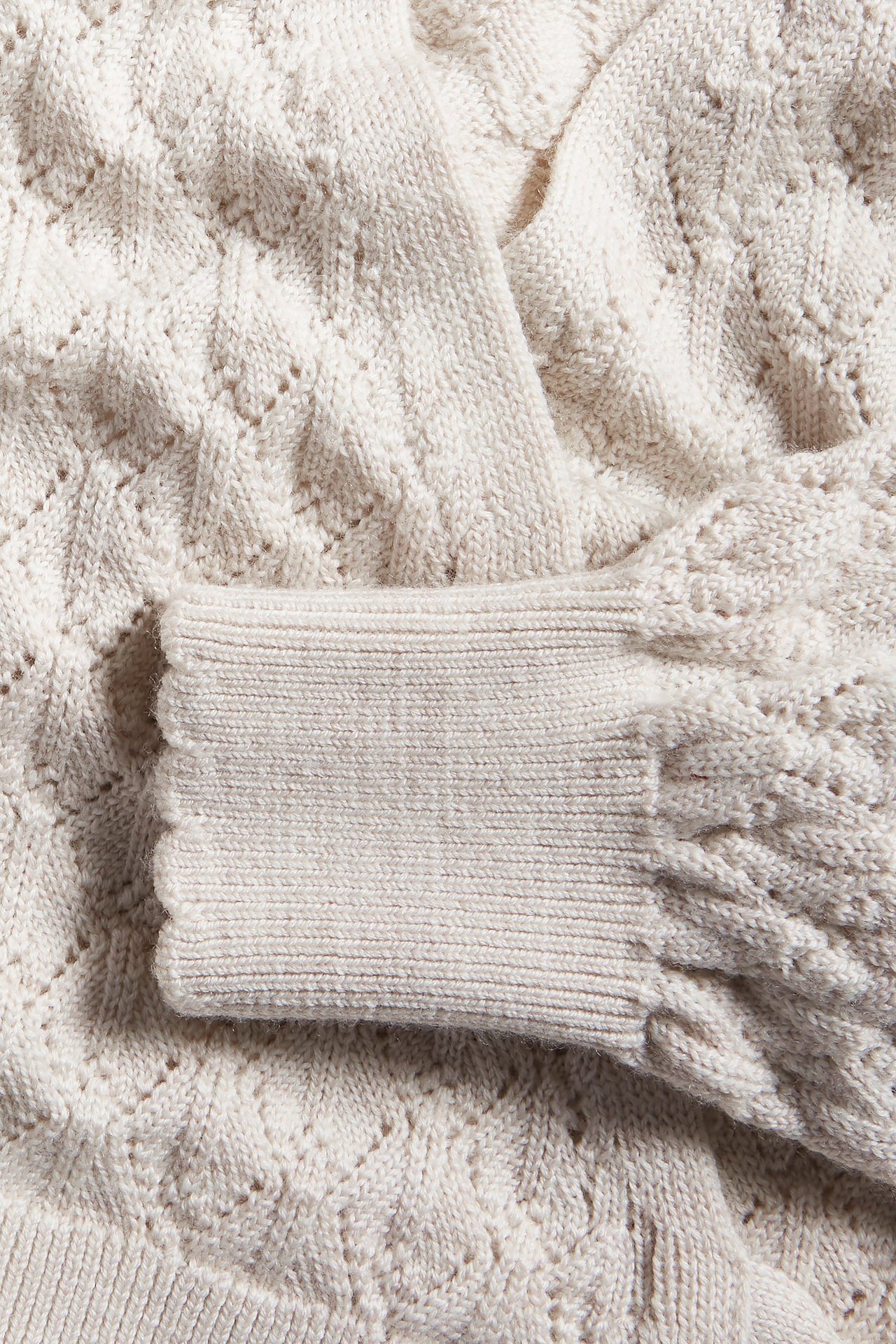 Women's wool wrap cardigan - Beige mélange - 5