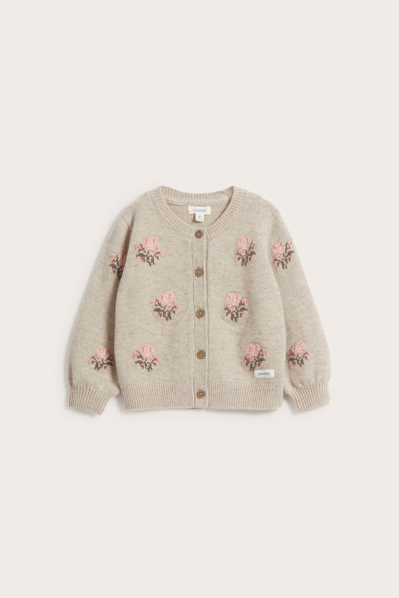 Floral jacquard-knit cardigan