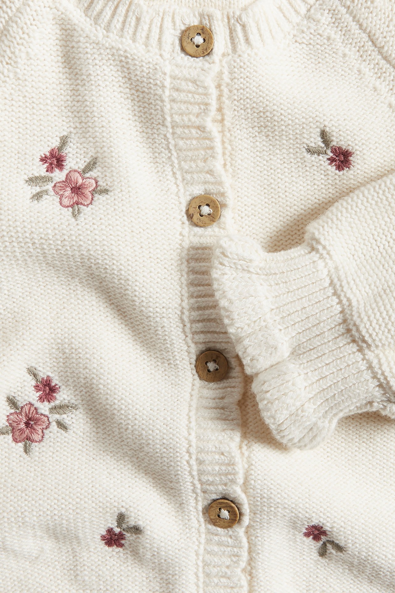 Floral embroidered cardigan - Off-white - 1