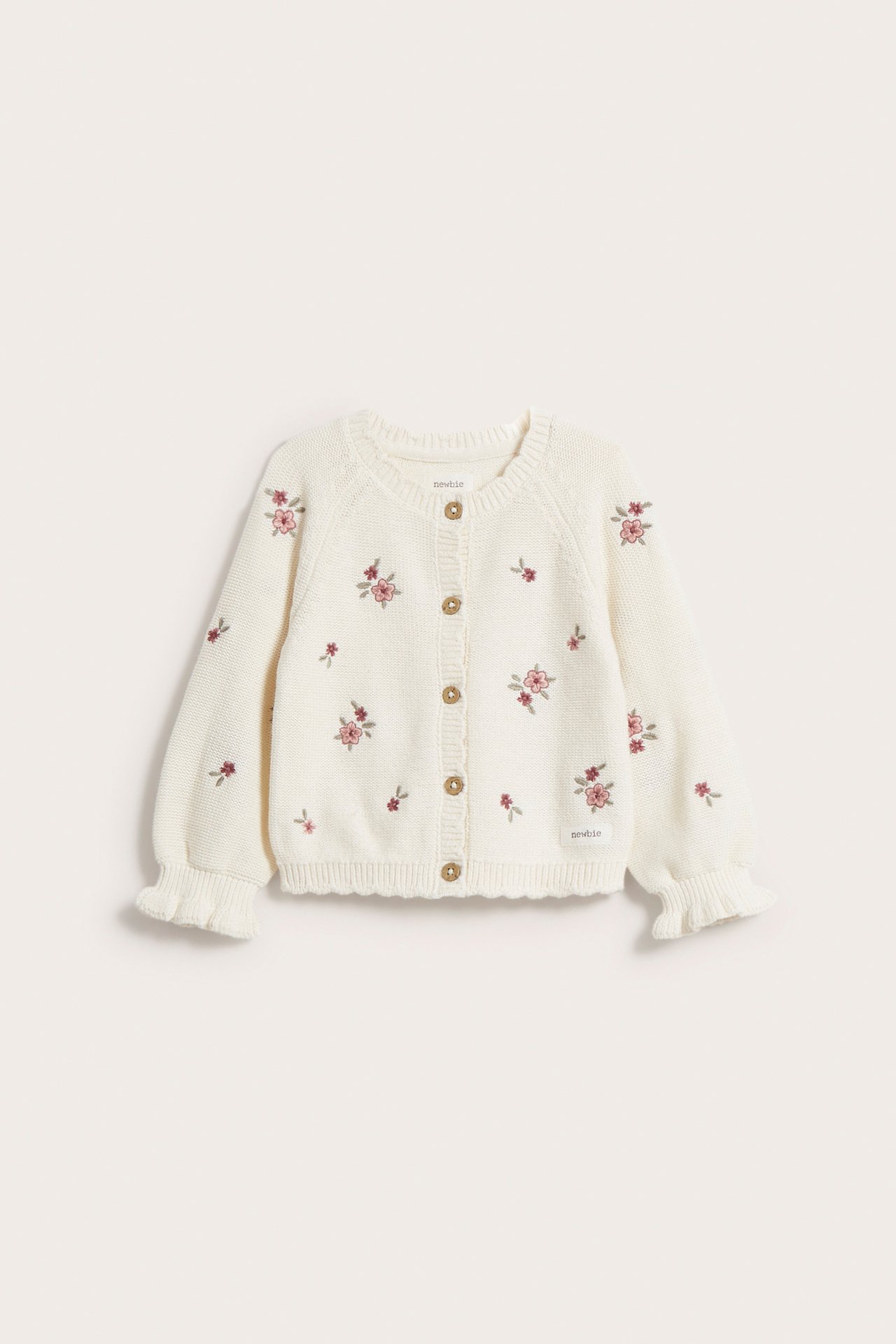 Floral embroidered cardigan - Off-white - 2