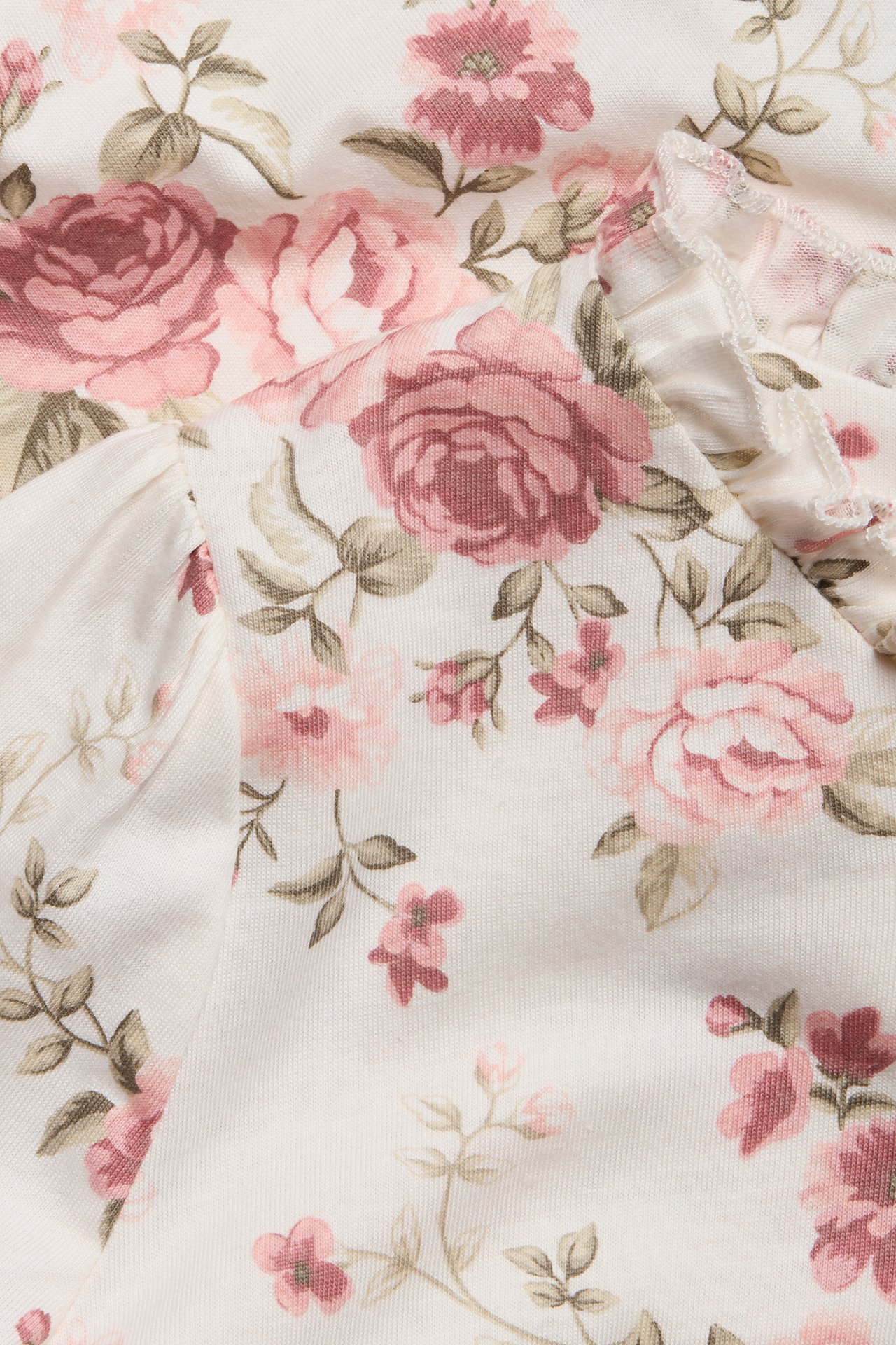 Rose patterned sleepsuit - Off-white - 1