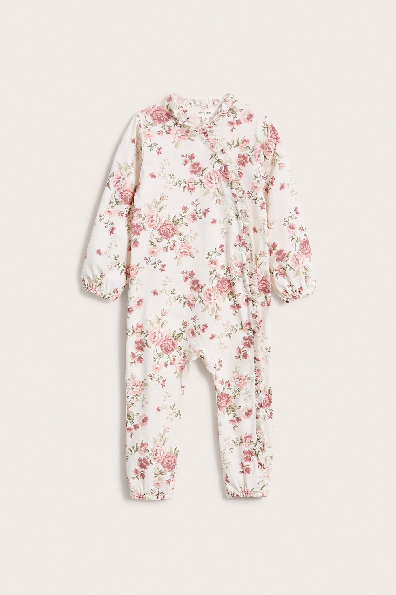 Rose patterned sleepsuit - Off-white - 2