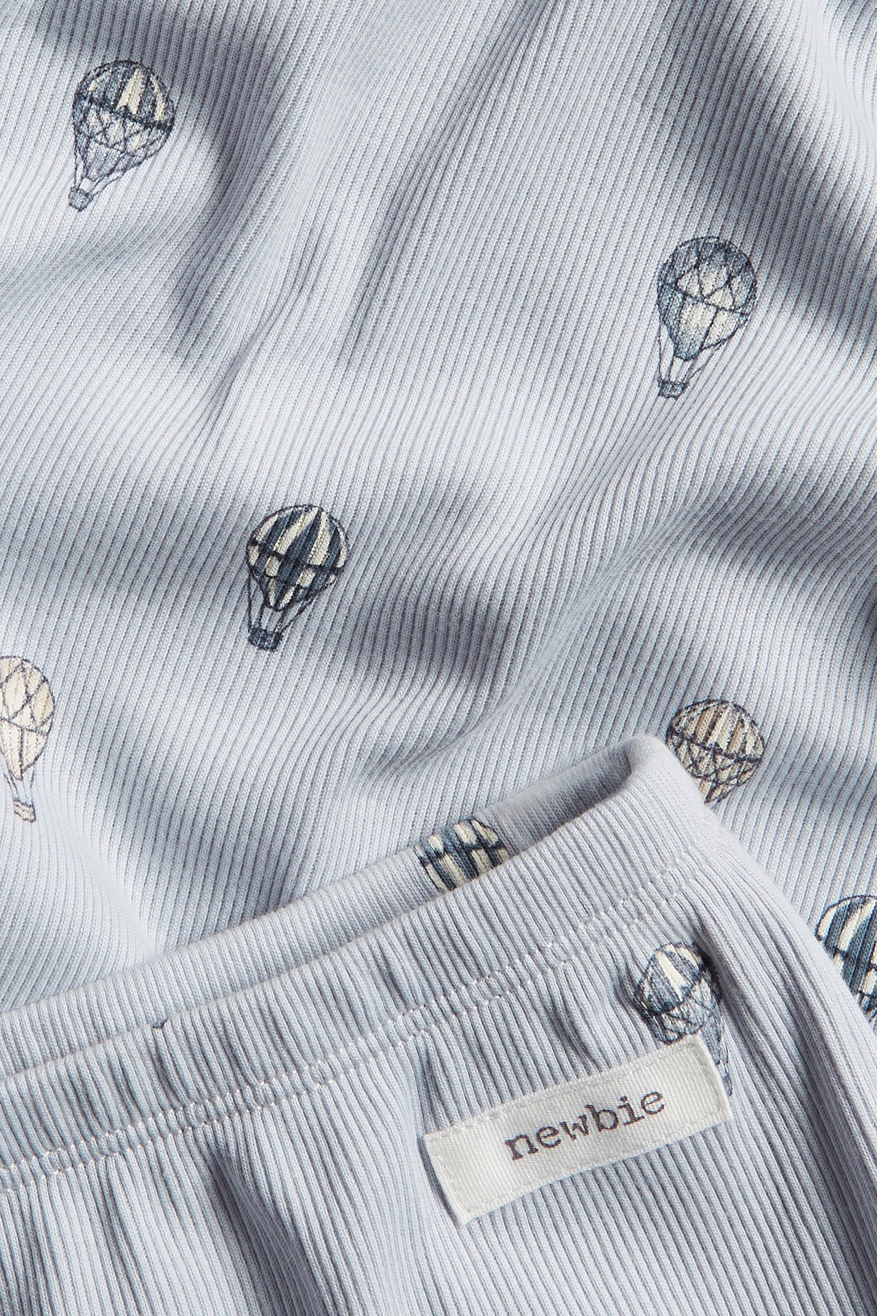 Ribbed hot air balloons pajamas set - Light blue  - 1