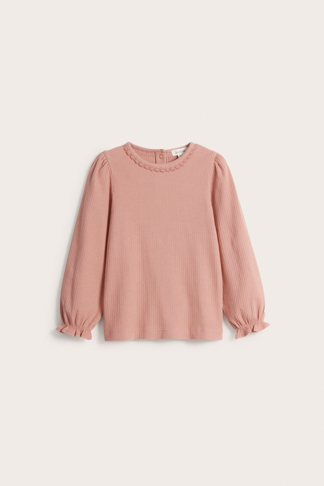 Ribbed long-sleeved top - Pink - 2