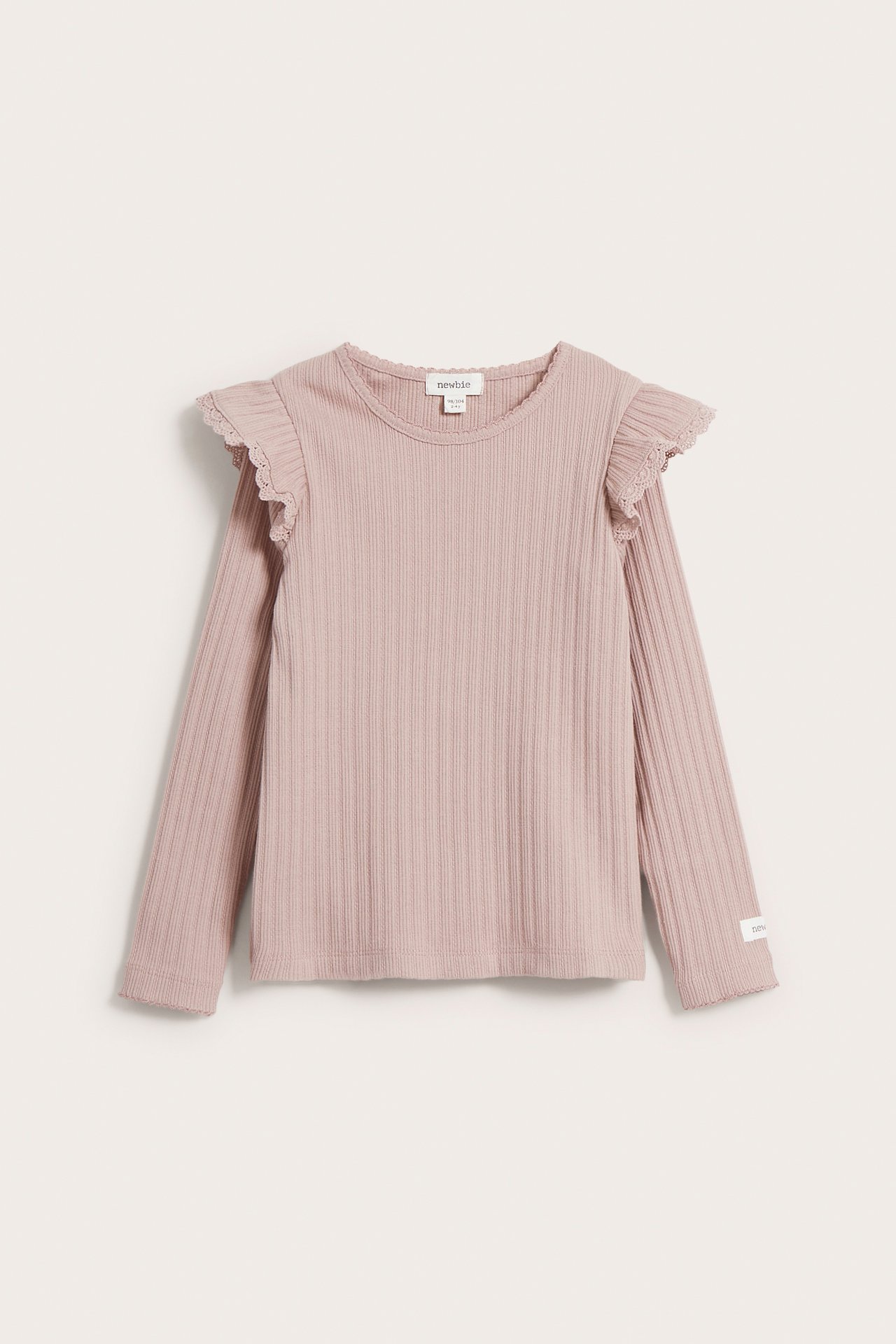 Ribbed frill top - Pink - 2