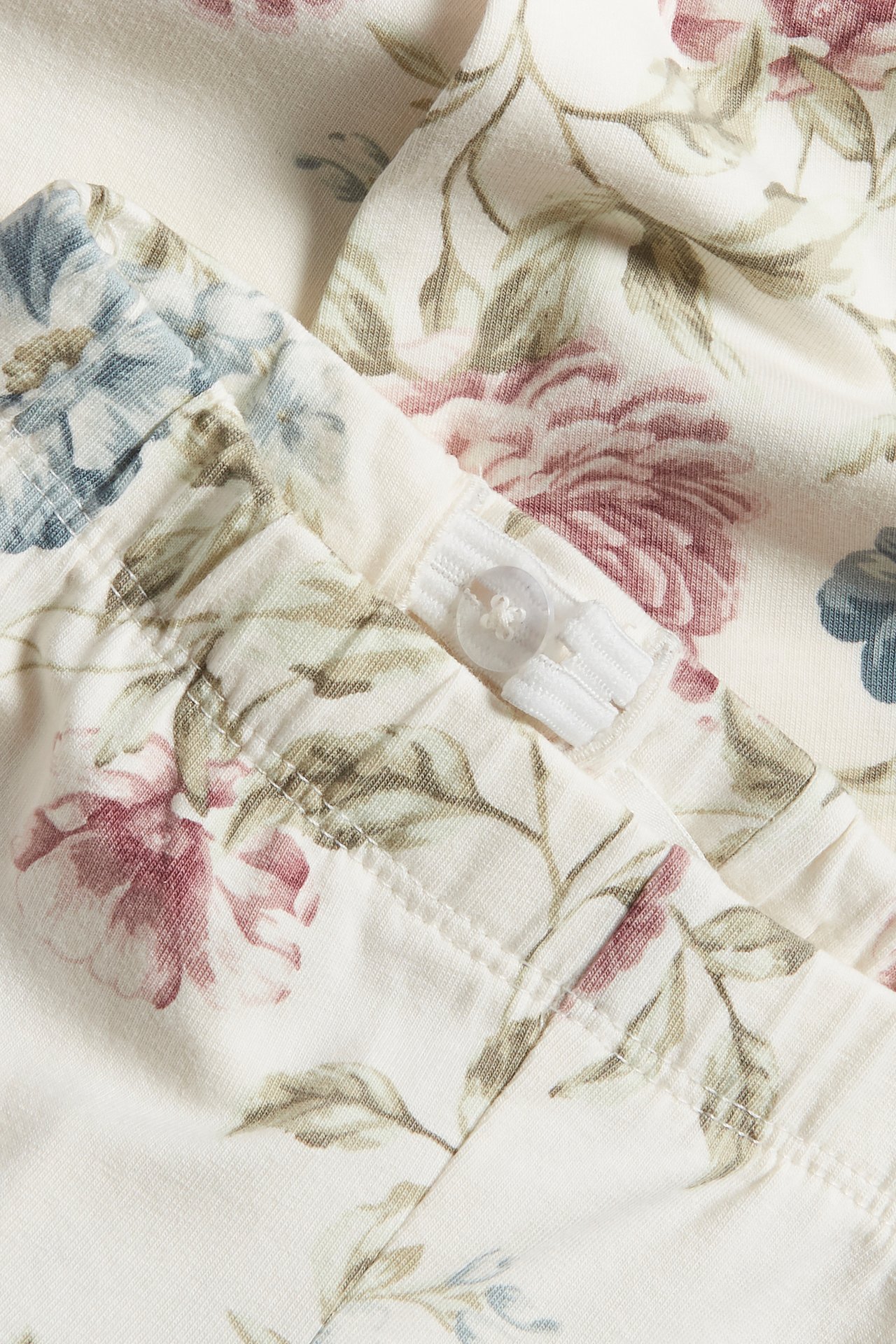 Leggings aus Baumwolljersey mit Blumenmuster - Naturweiß - 1