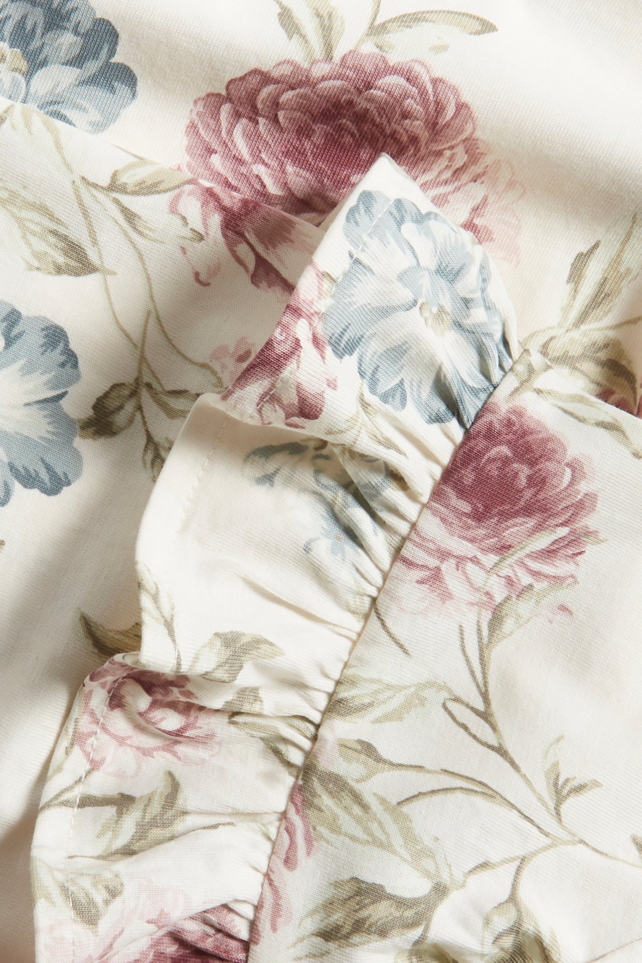 Kleid aus Baumwolljersey mit Blumenmuster - Naturweiß - 1