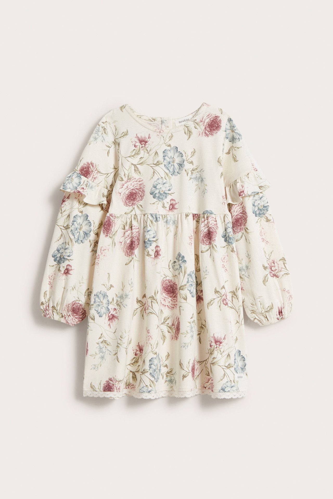 Kleid aus Baumwolljersey mit Blumenmuster - Naturweiß - 2