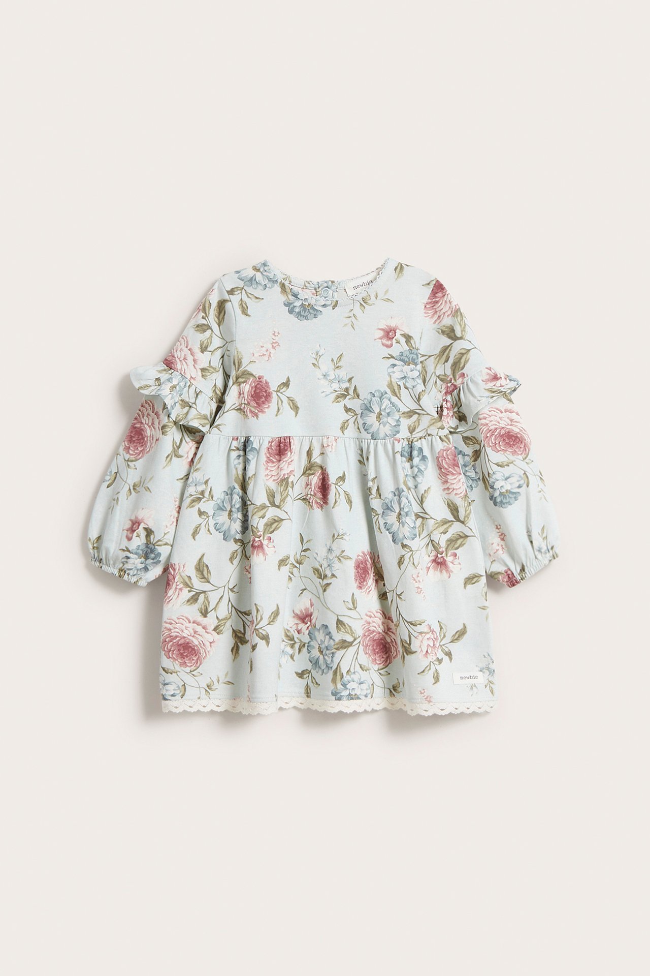 Floral cotton jersey dress - Green - 2