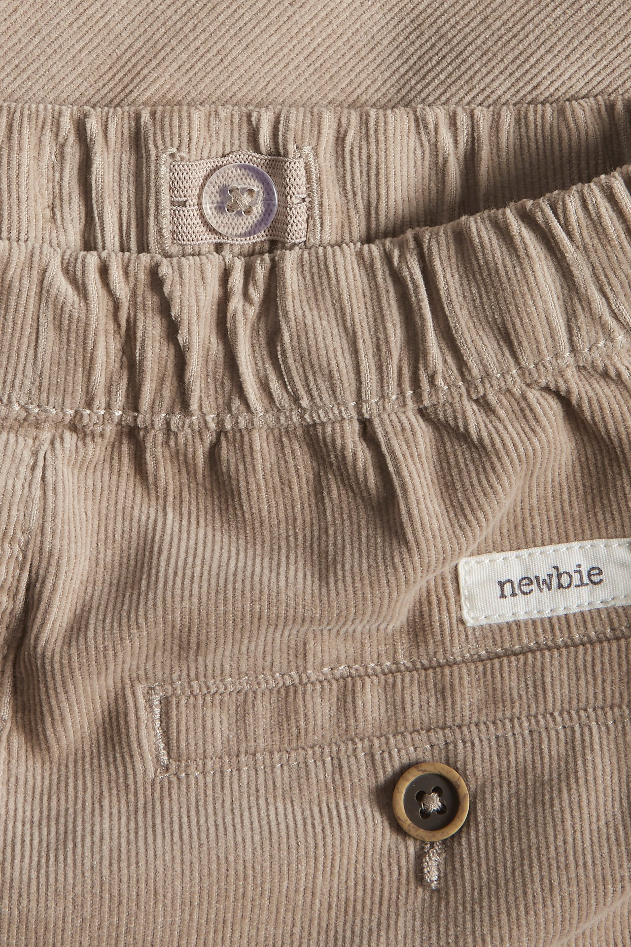 Corduroy drawstring pants - Beige - 1