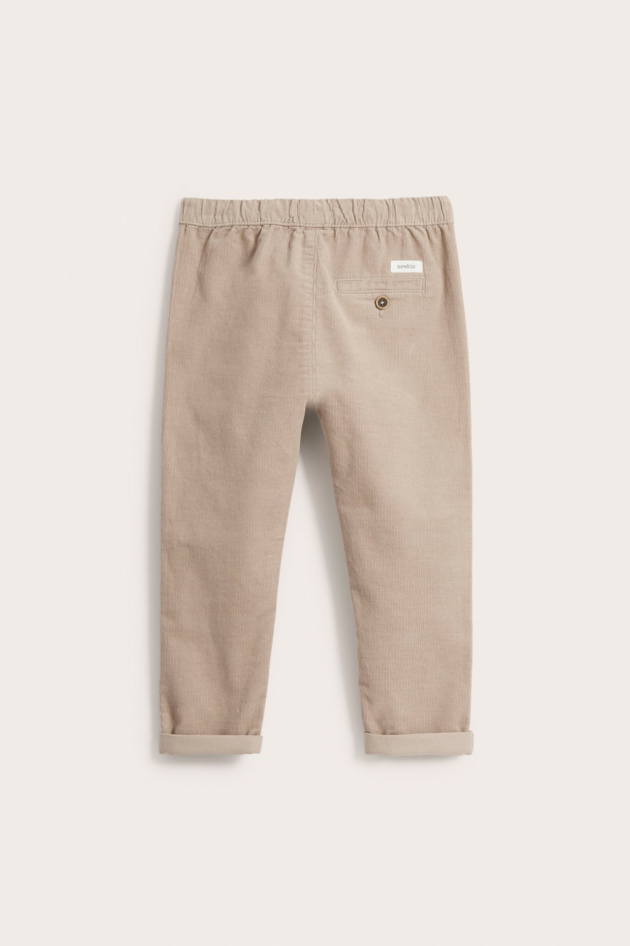 Corduroy drawstring pants - Beige - 3