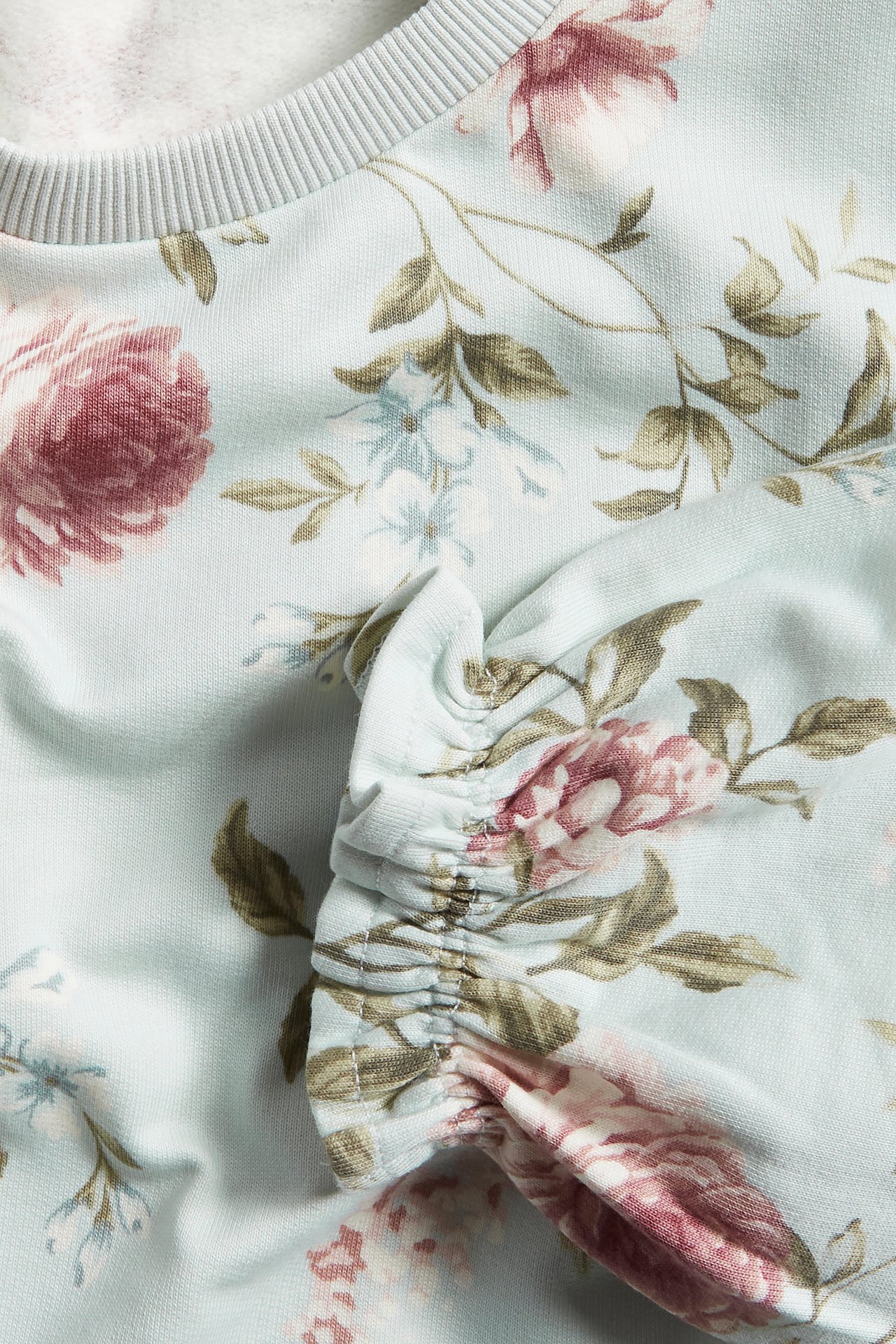 Sweatshirt mit Blumenmuster - Grün - 1