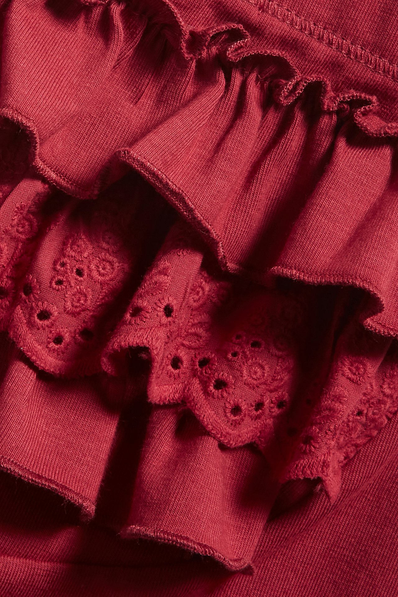 Leggings mit Rüschen - Rot - 1