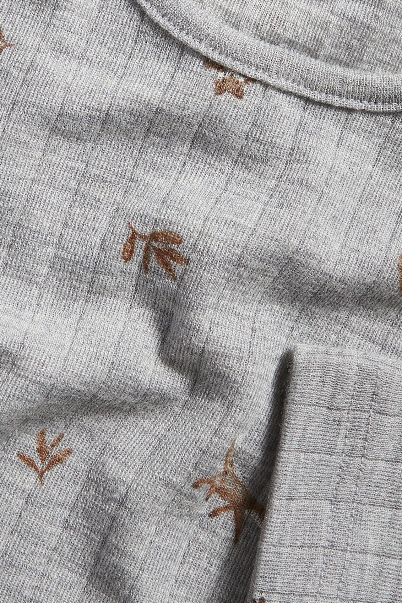 Merino wool ribbed top - Grey mélange - 1