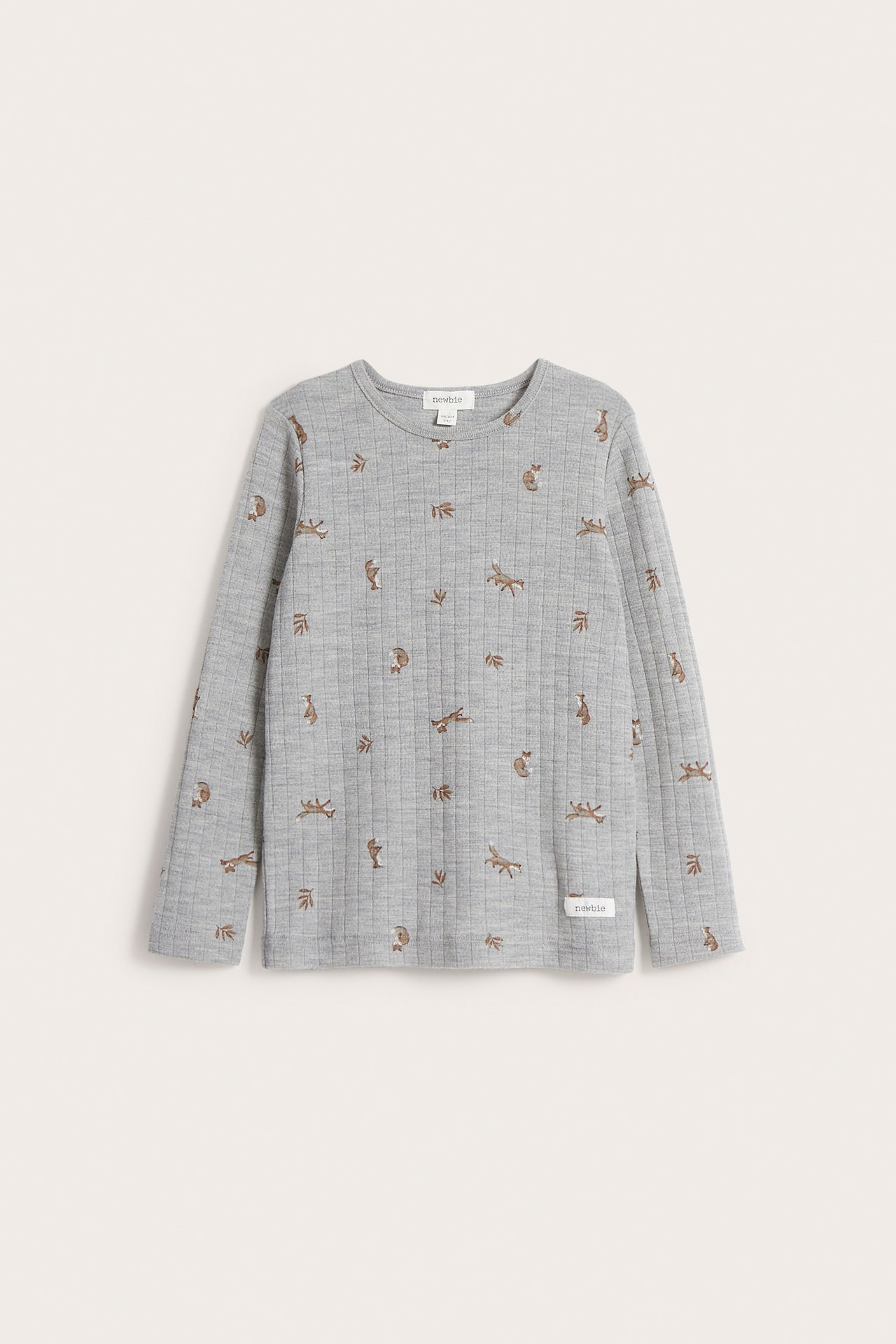 Merino wool ribbed top - Grey mélange - 2