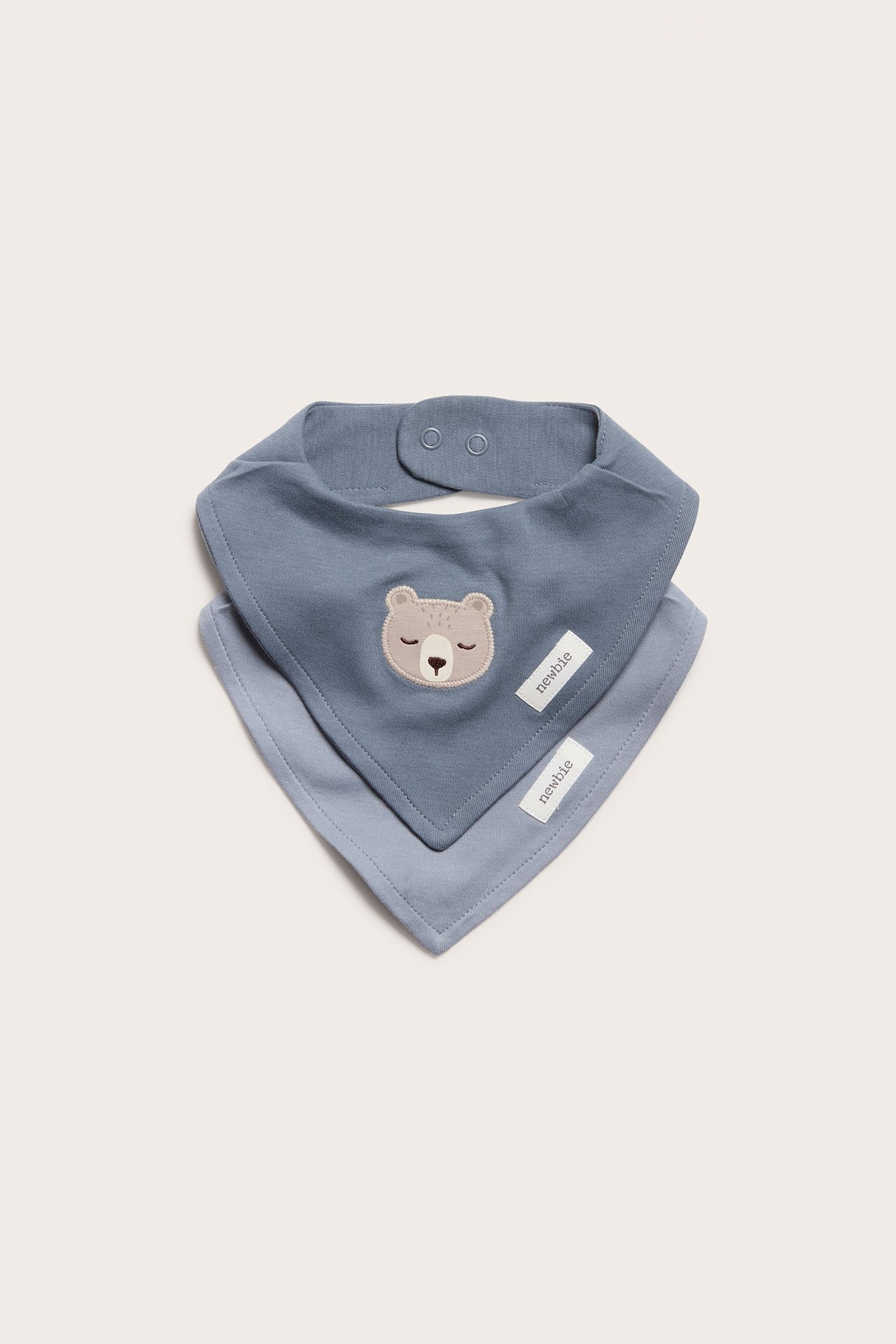 2er-Pack Lätzchen mit Teddybär-Applikation - Blau - 1