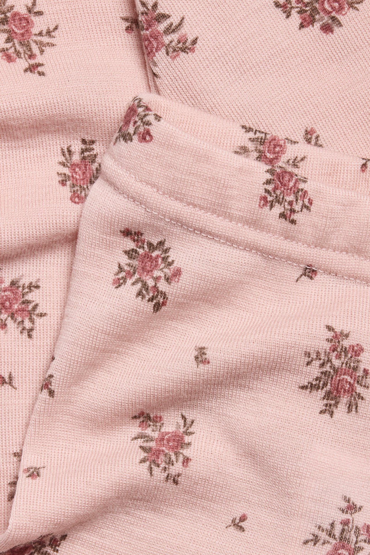Leggings aus Merinowolle mit Blumenmuster - Rosa - 1