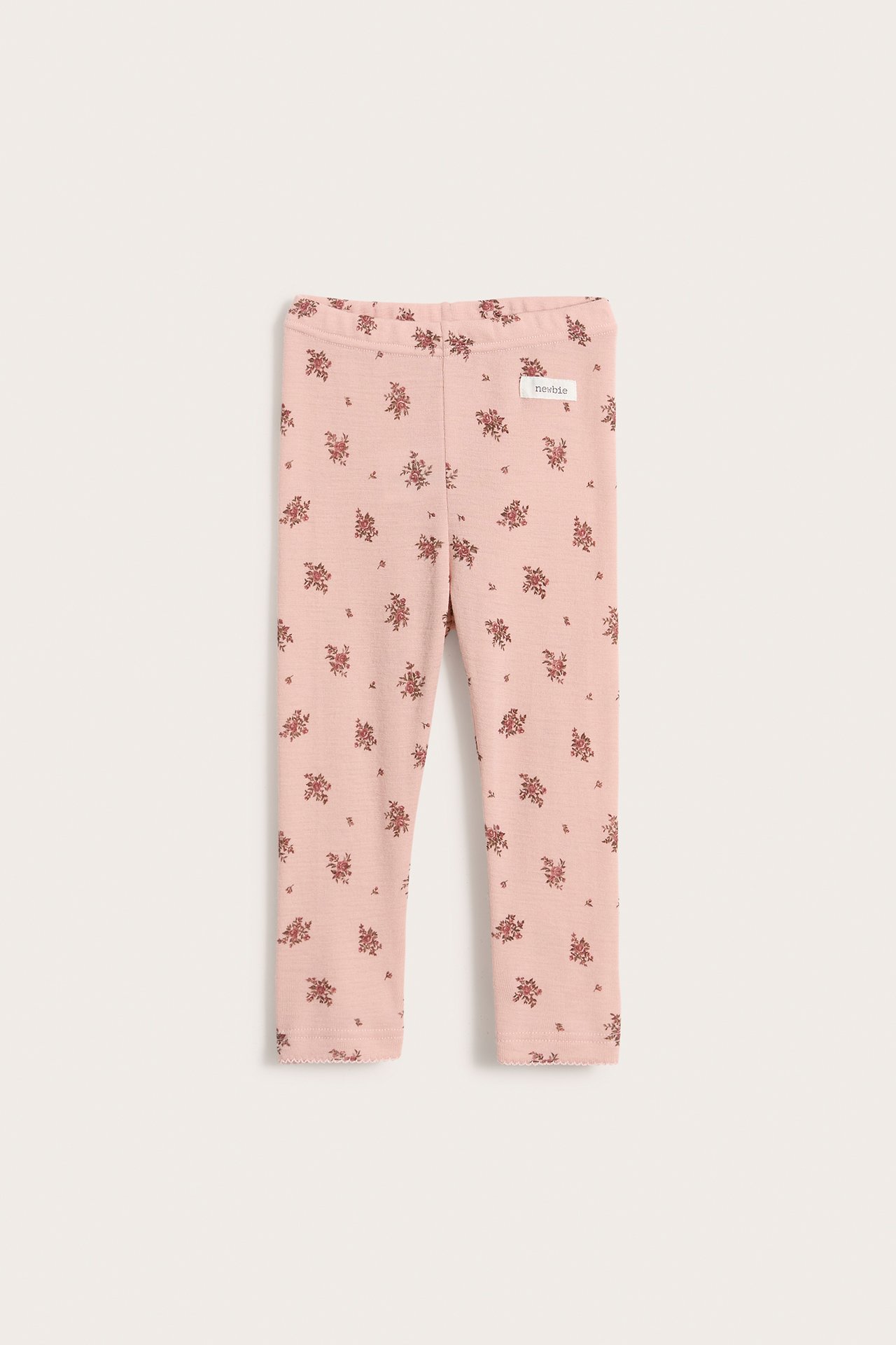 Leggings aus Merinowolle mit Blumenmuster - Rosa - 2